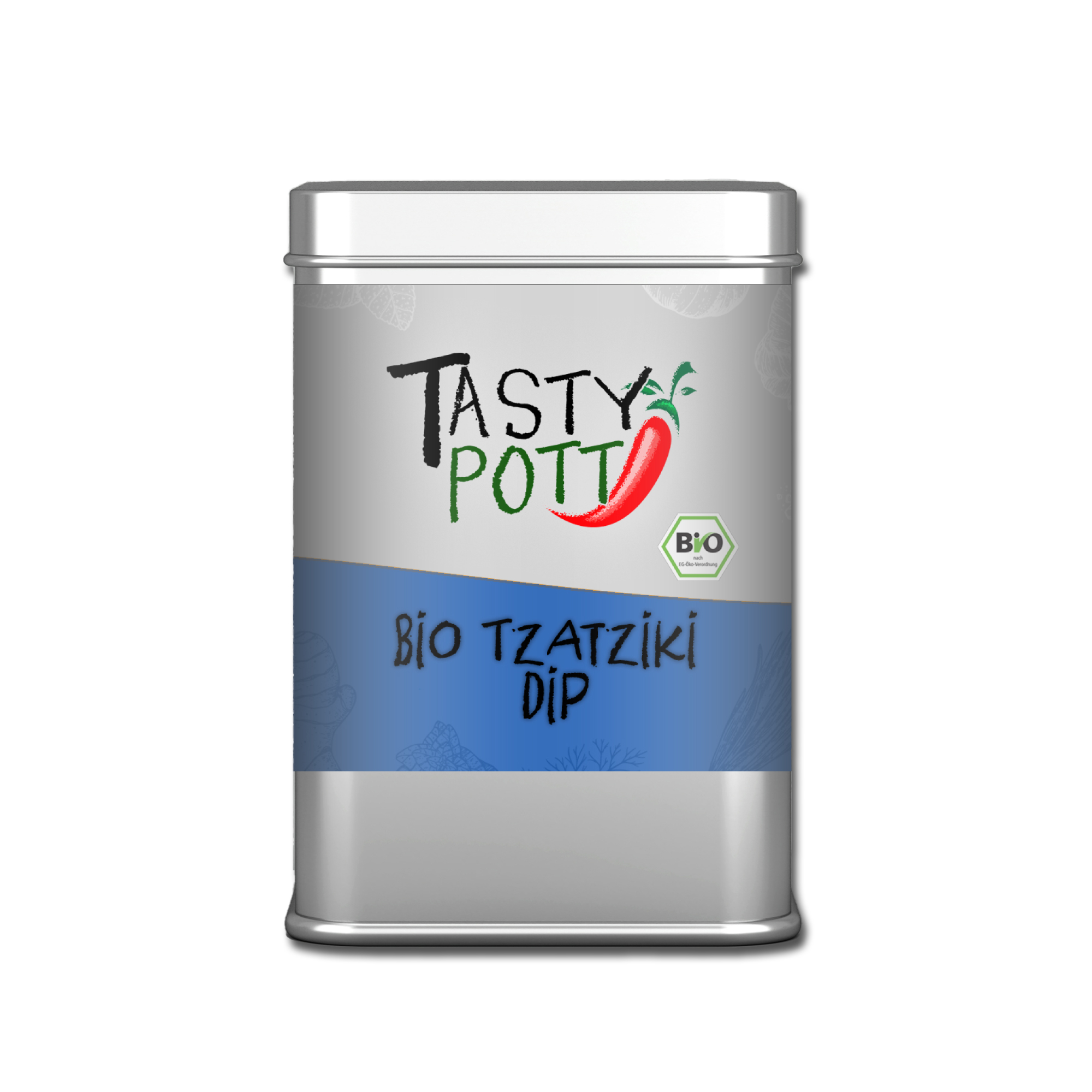 Bio Tzatziki Dip - Gewürzmischung - 100g Dose von Tasty Pott Bio Tzatziki Dip - Gewürzmischung - 100g Dose von Tasty Pott