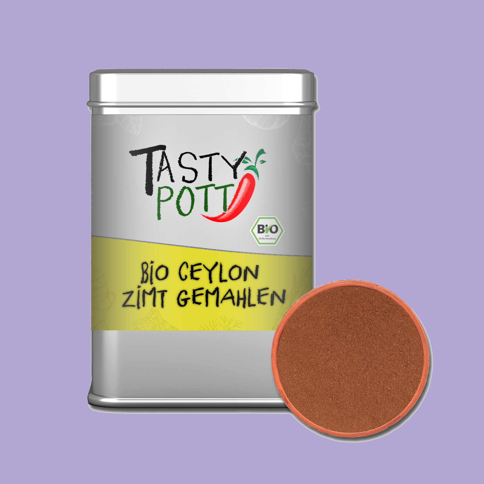 Ceylon Zimt Pulver - Bio Qualität - 100g Dose von Tasty Pott 