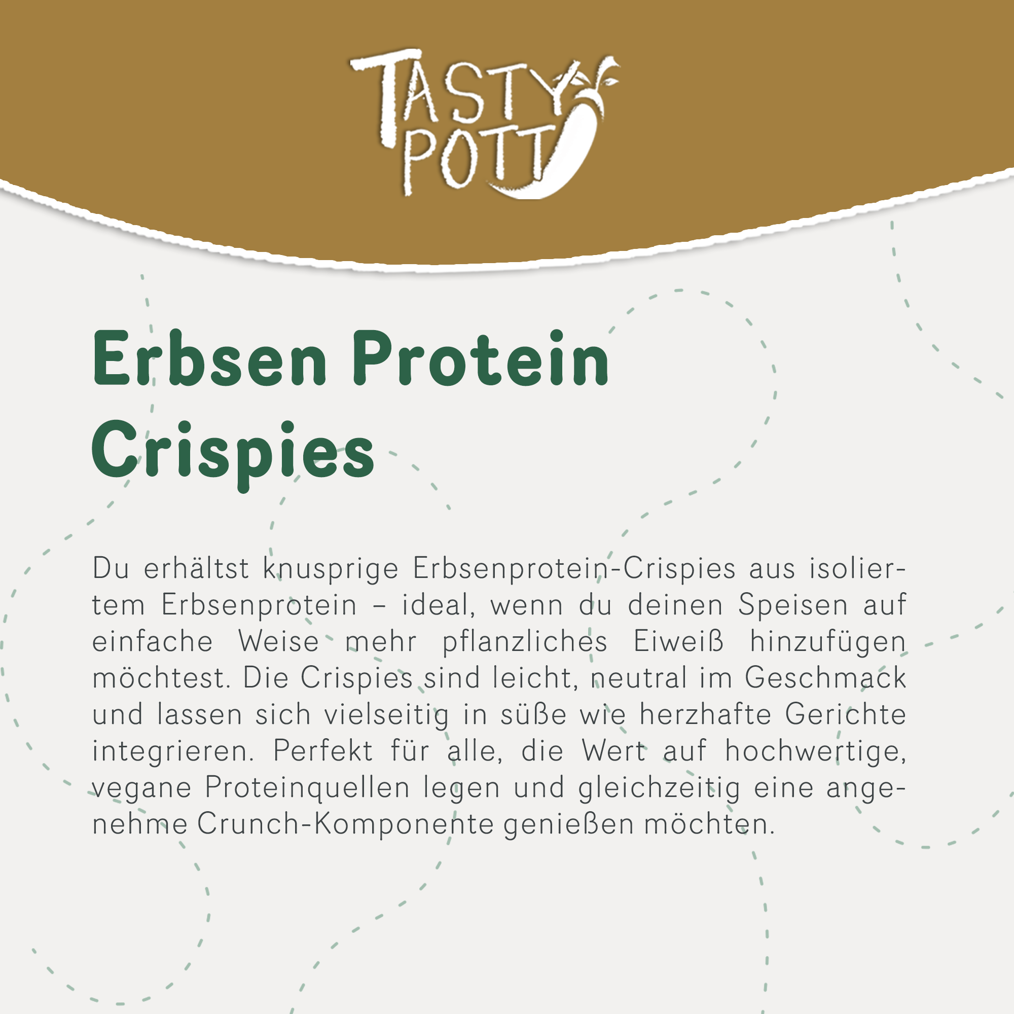 Tasty Pott High Protein Soja Crispies 88% Eiweiß 1000g Beutel