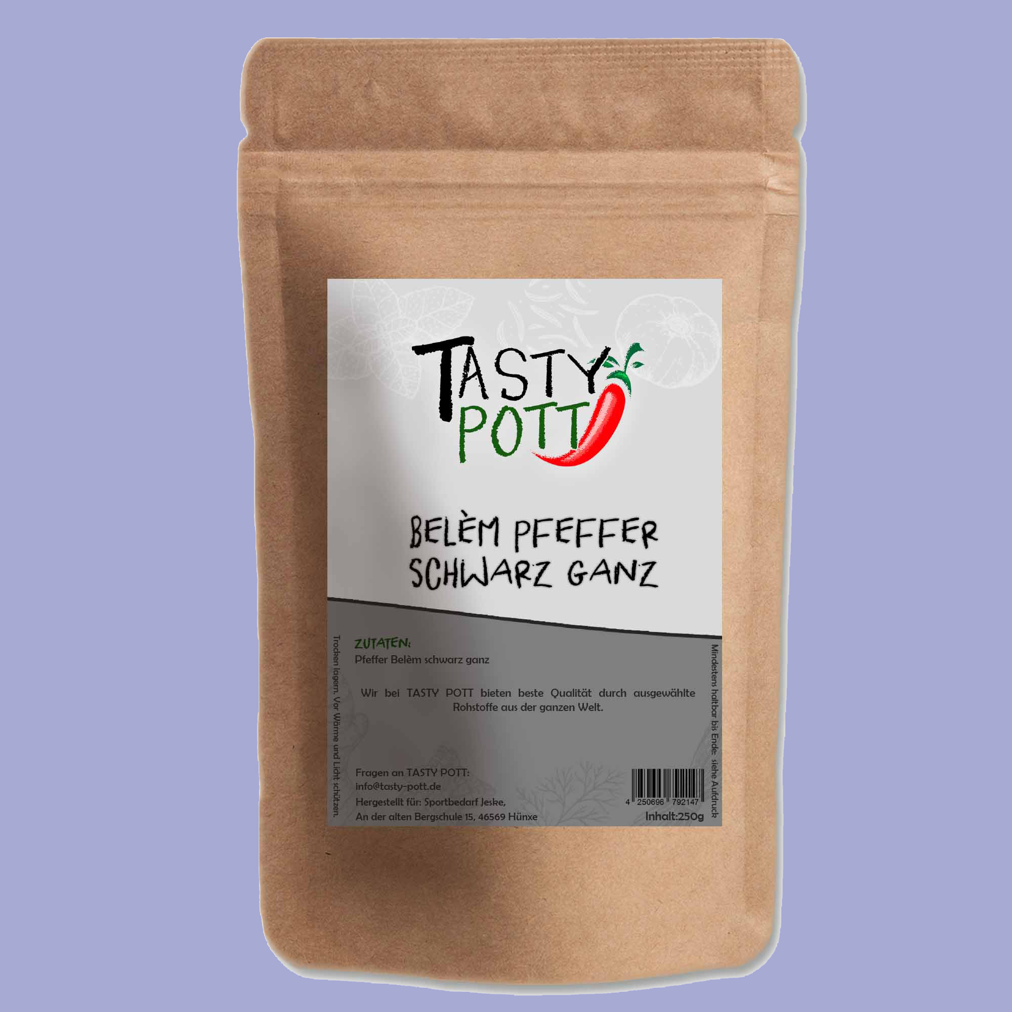 Belem Pfeffer schwarz ganz - Belem-Pfeffer - Beutel von Tasty Pott Belem Pfeffer schwarz ganz - Belem-Pfeffer - Beutel von Tasty Pott