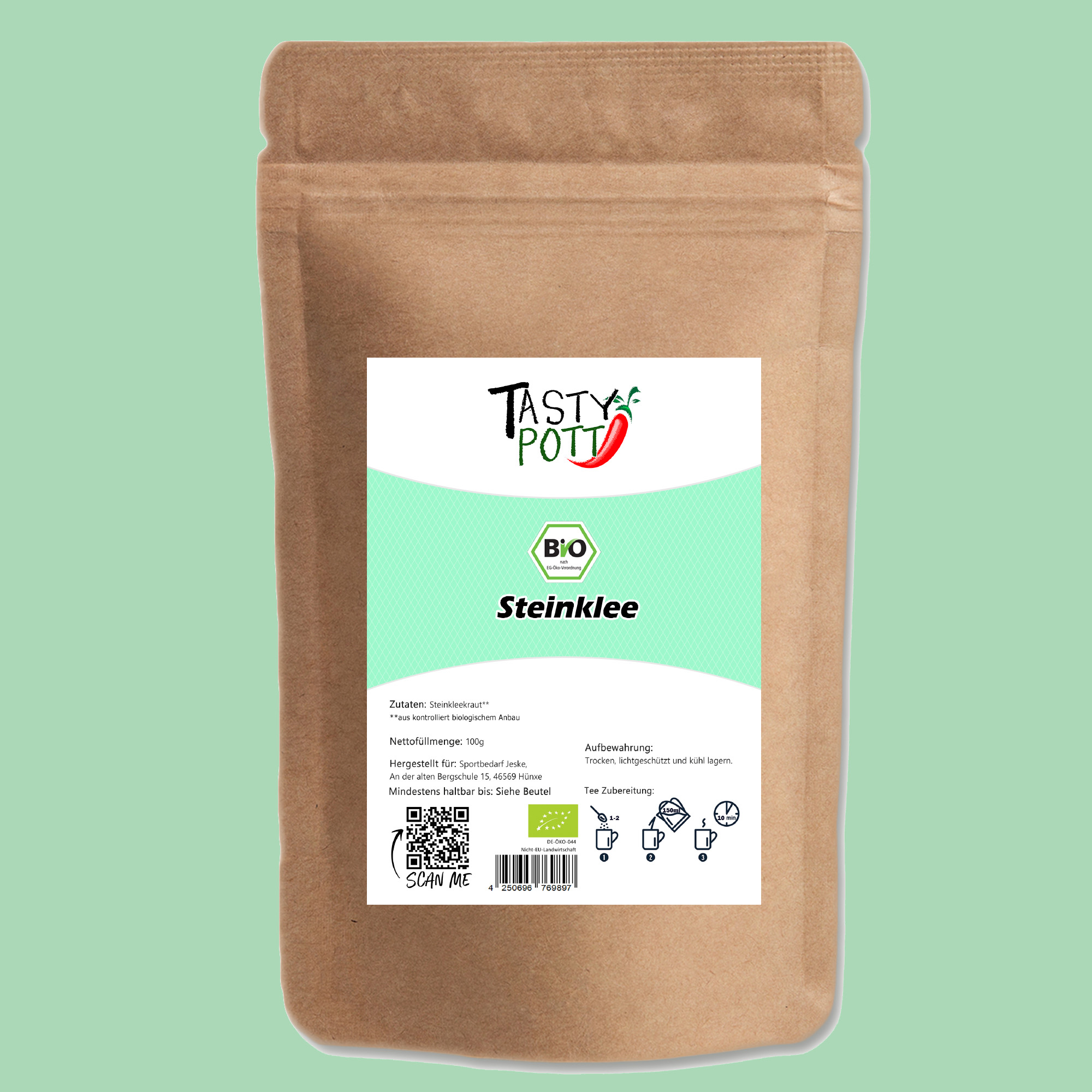 Bio Steinklee Tee - Steinkleekraut geschnitten - 1kg Beutel von Tasty Pott
