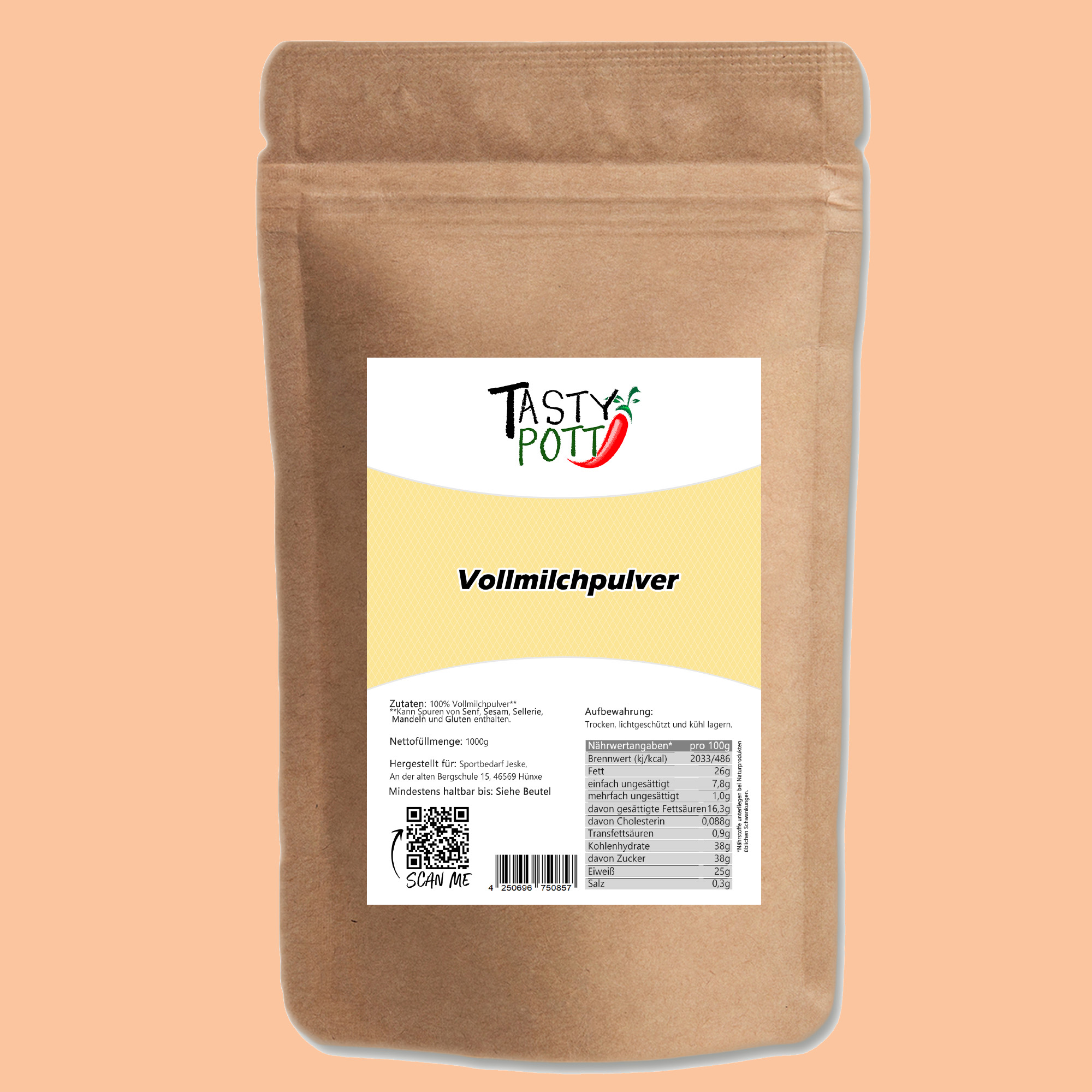 !Tasty Pott Bio Vollmichpulver 500g Beutel