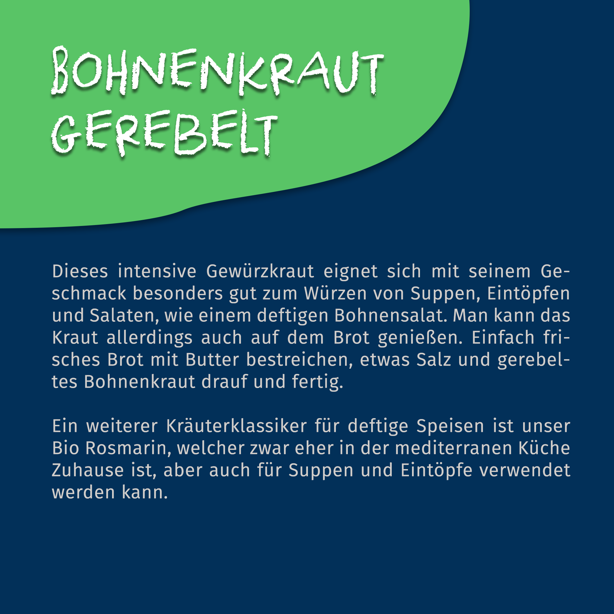Bohnenkraut getrocknet & gerebelt 40g