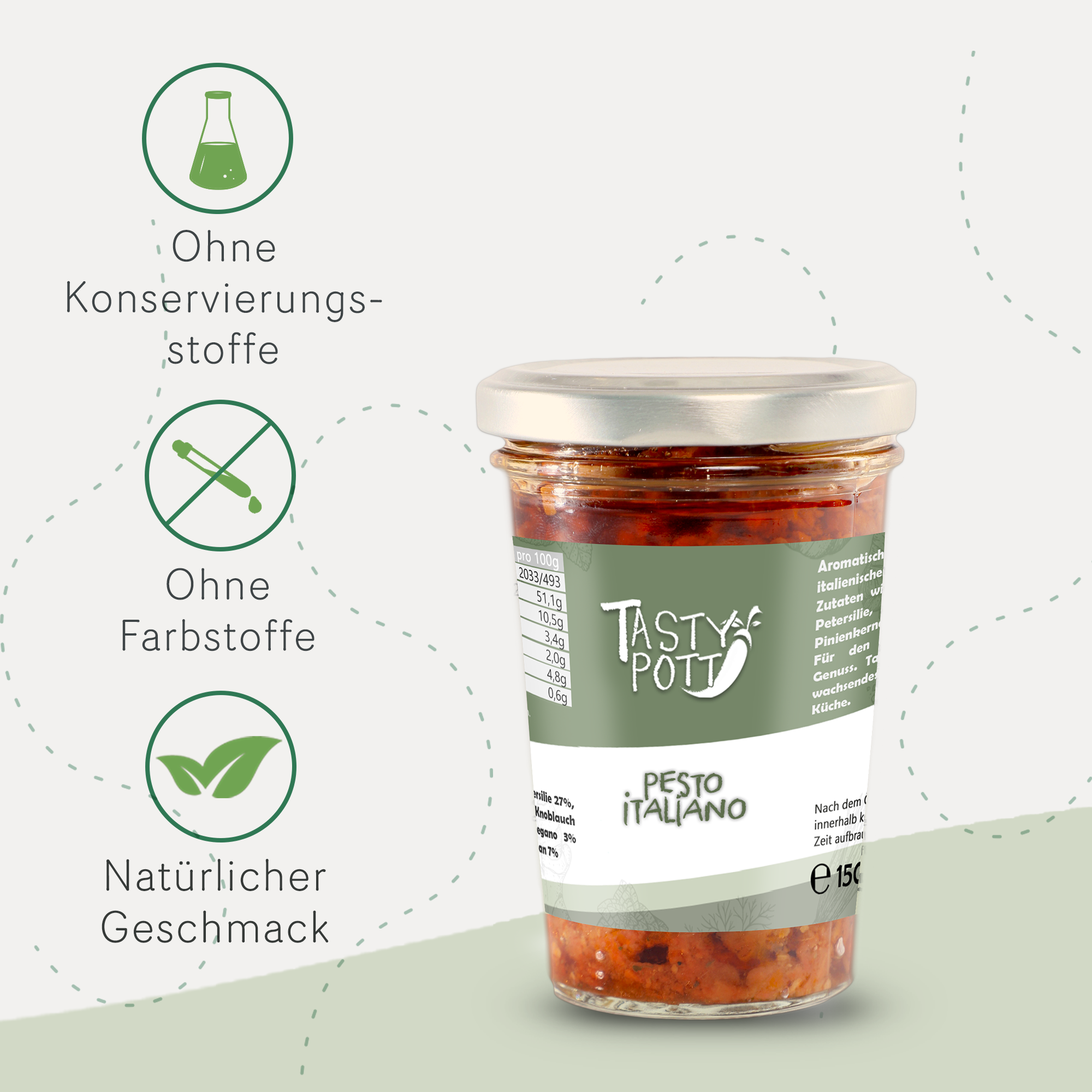 Pesto Italiano - Kräuter Pesto - 150g Glas von Tasty Pott