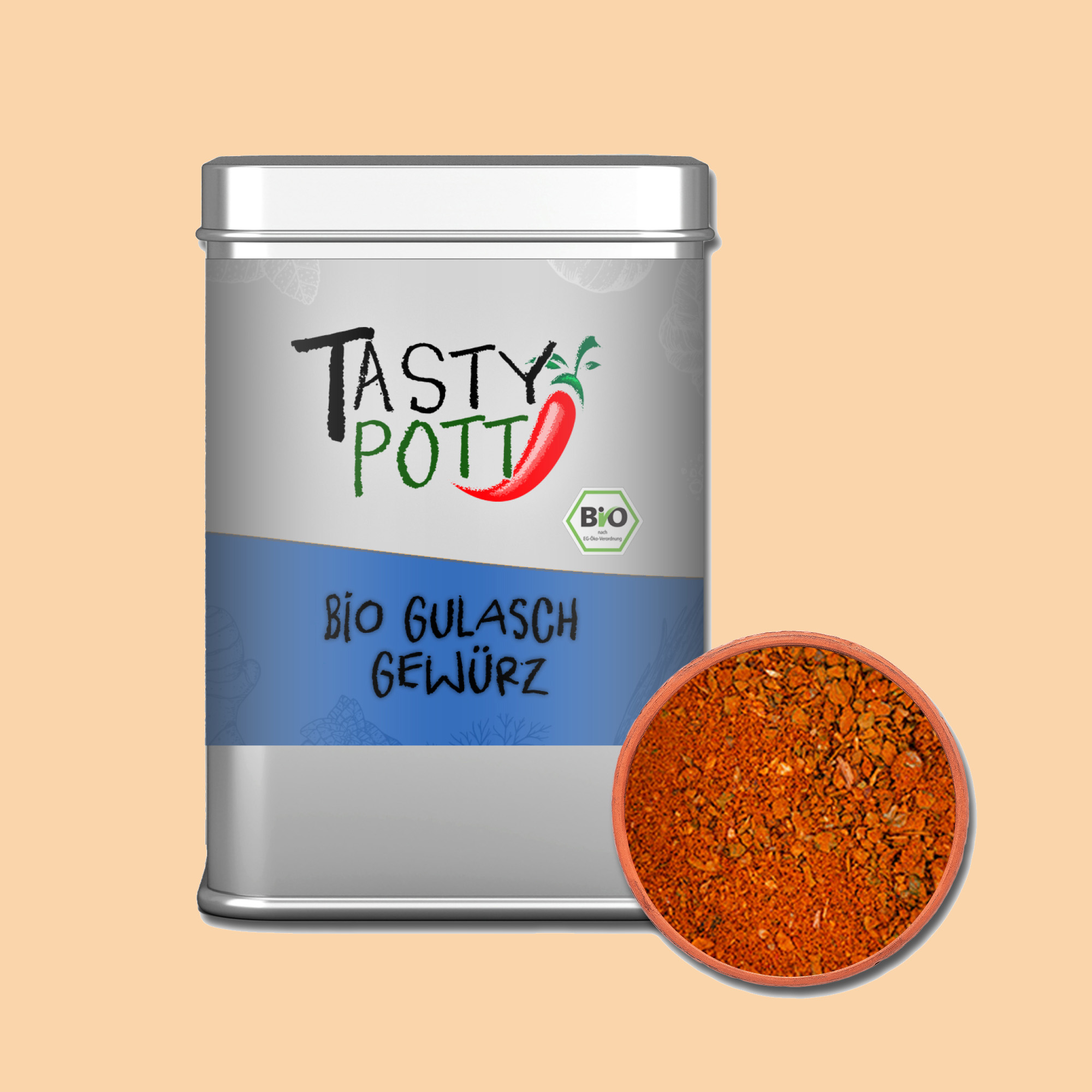 Bio Gulaschgewürz - Bio Gewürz für Gulasch - 100g Dose von Tasty Pott 