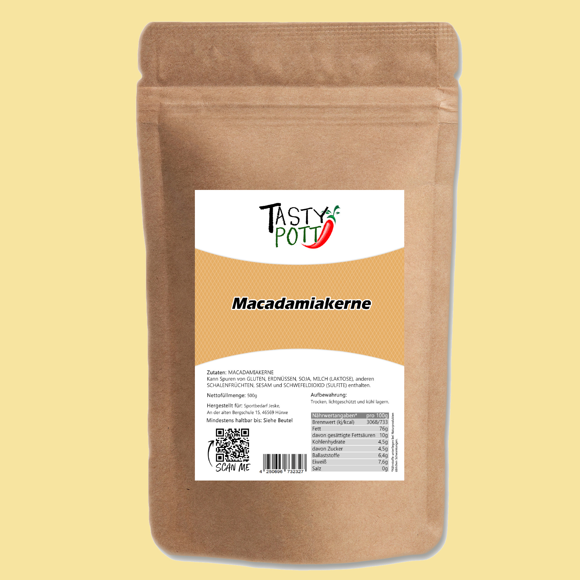 Macadamianüsse - Macadamia Nuss | 500g Tasty Pott Macadamianüsse - Macadamia Nuss | 500g Tasty Pott