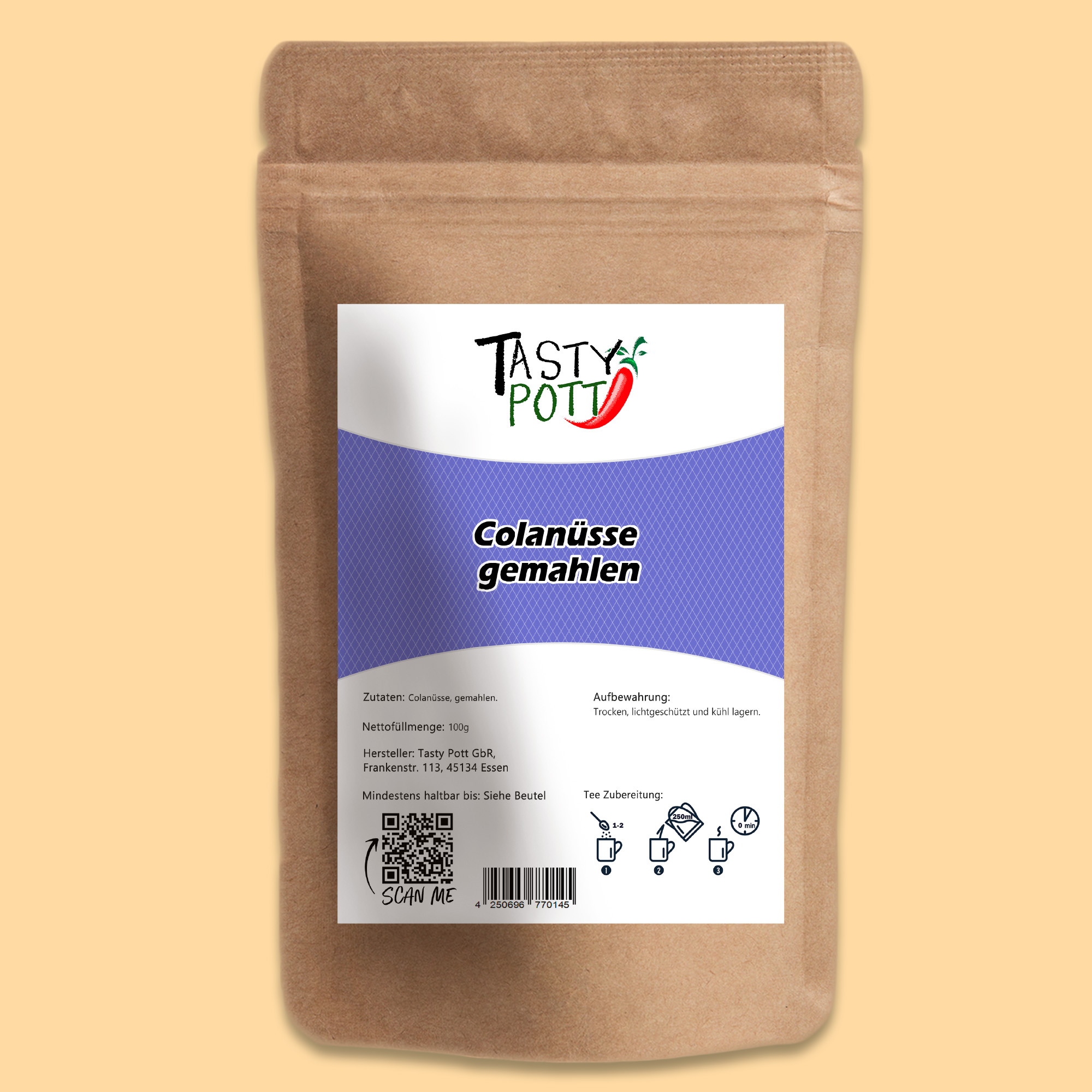 Gemahlene Colanüsse von Tasty Pott – Natürliches Superfood für Getränke & Rezepte