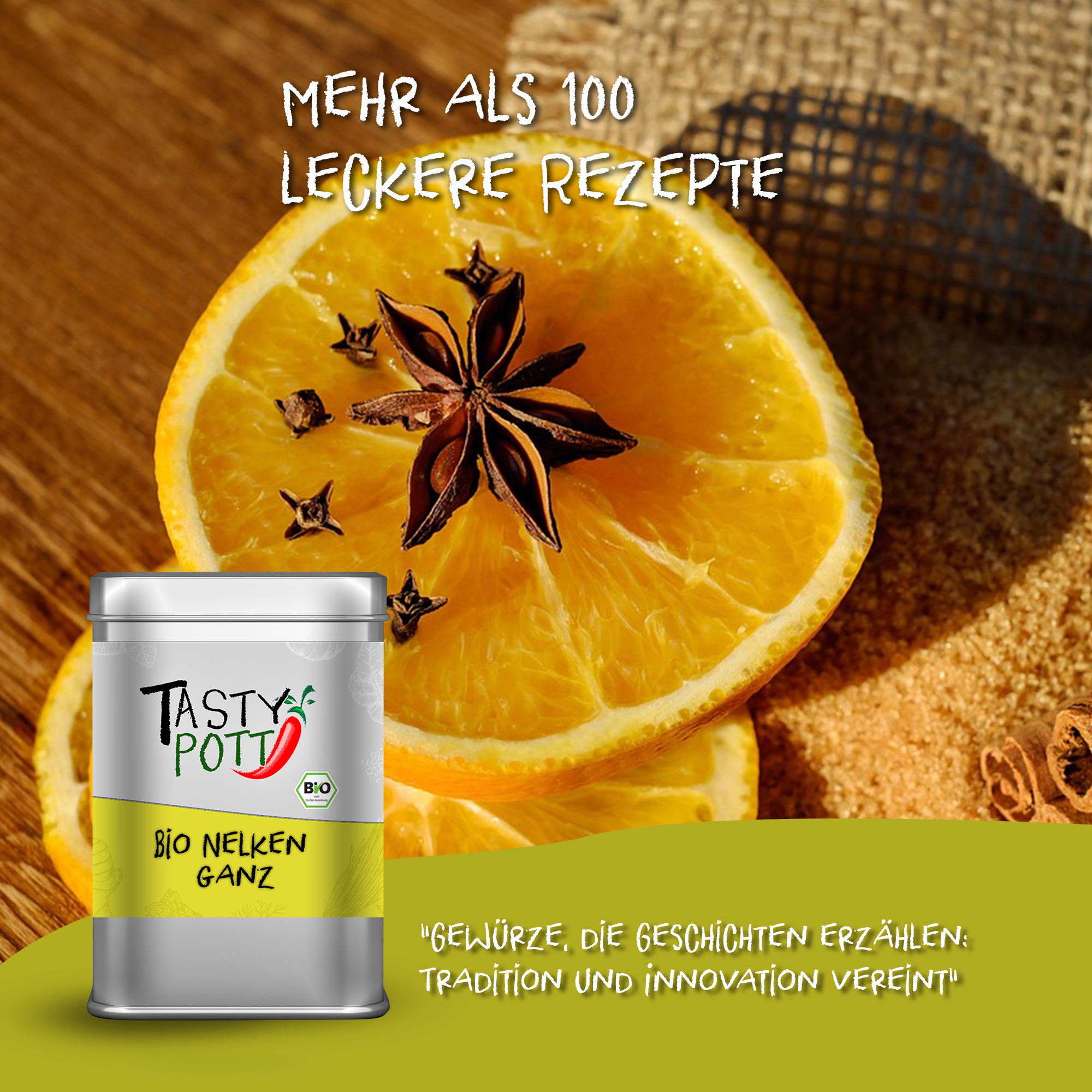 Nelken Gewürz - Bio Nelken ganz | 50 g Dose Tasty Pott