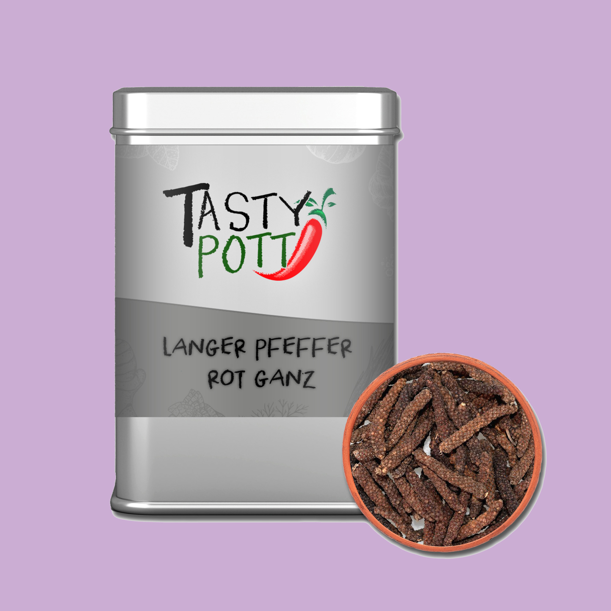 Langer Pfeffer - Rot - 70g Dose von Tasty Pott Langer Pfeffer - Rot - 70g Dose von Tasty Pott