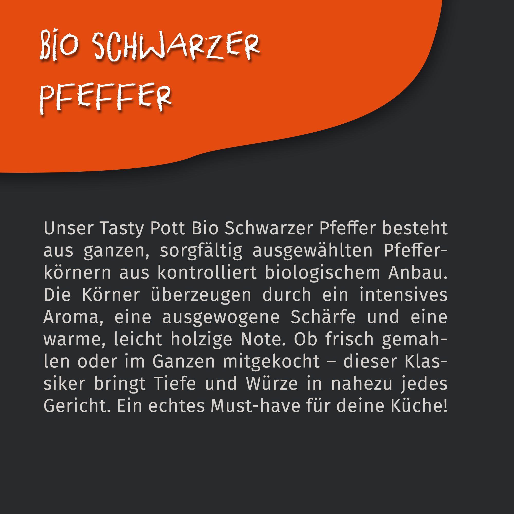 Bio Schwarzer Pfeffer ganz 50g