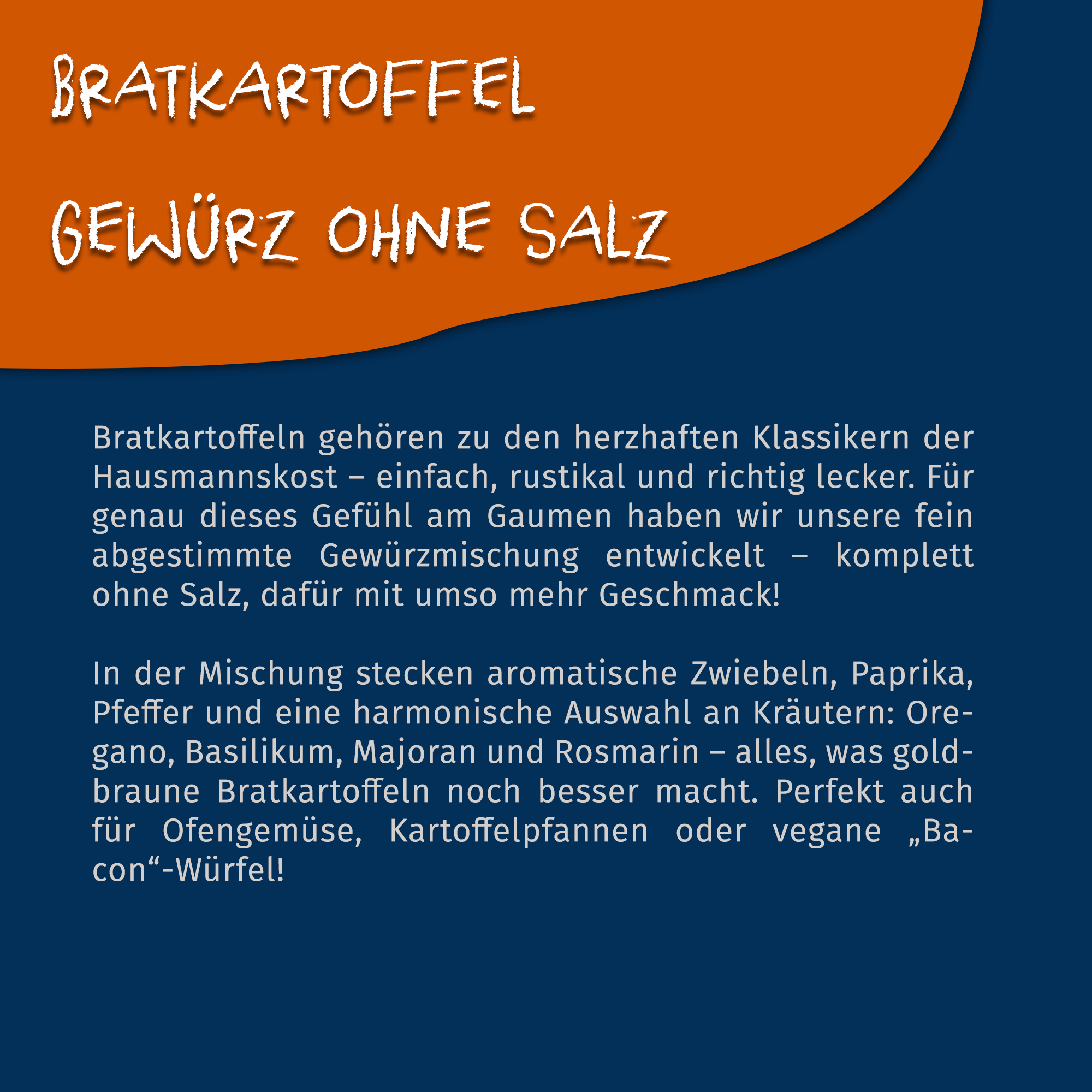 Bratkartoffelgewürz ohne Salz - Dein perfektes Bratkartoffel Gewürz - 50g Dose Tasty Pott 