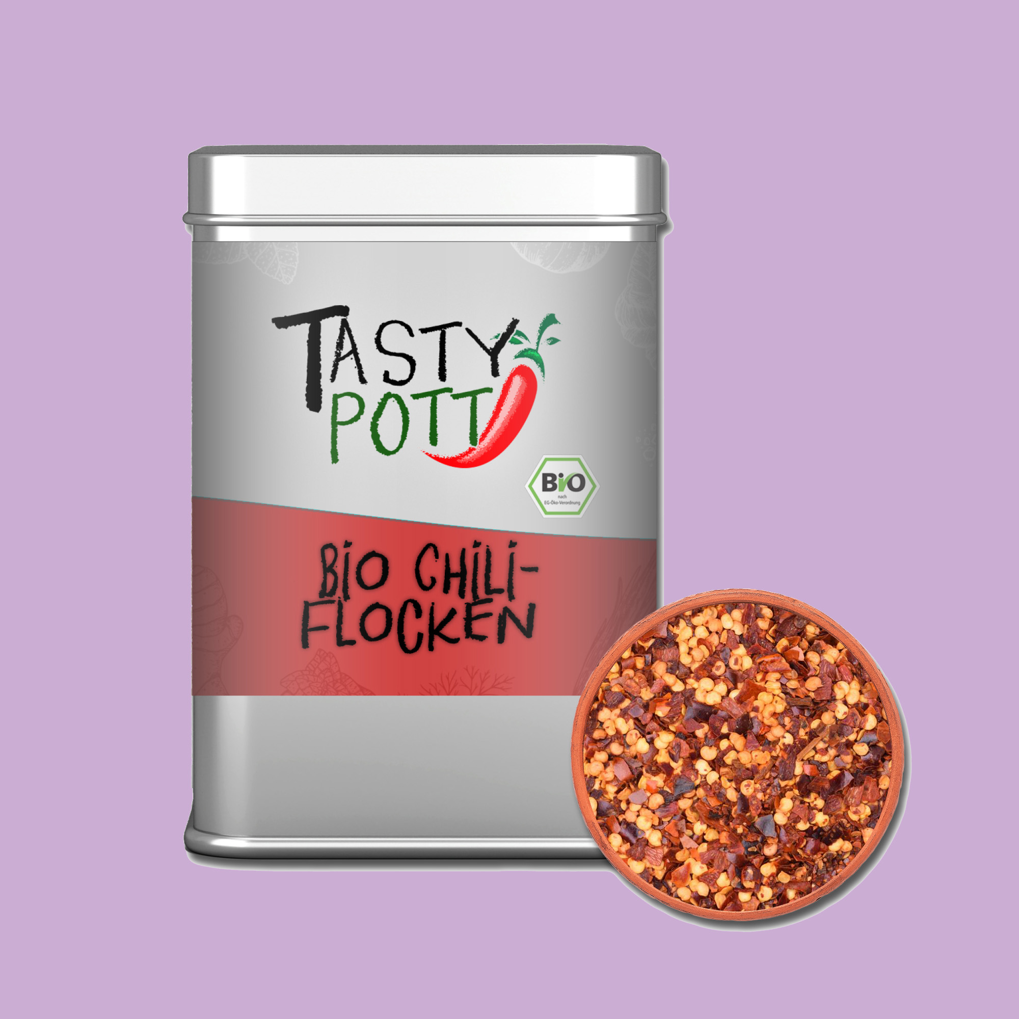 Chiliflocken scharf - Bio Chili Flocken - 50g Tasty Pott Chiliflocken scharf - Bio Chili Flocken - 50g Tasty Pott