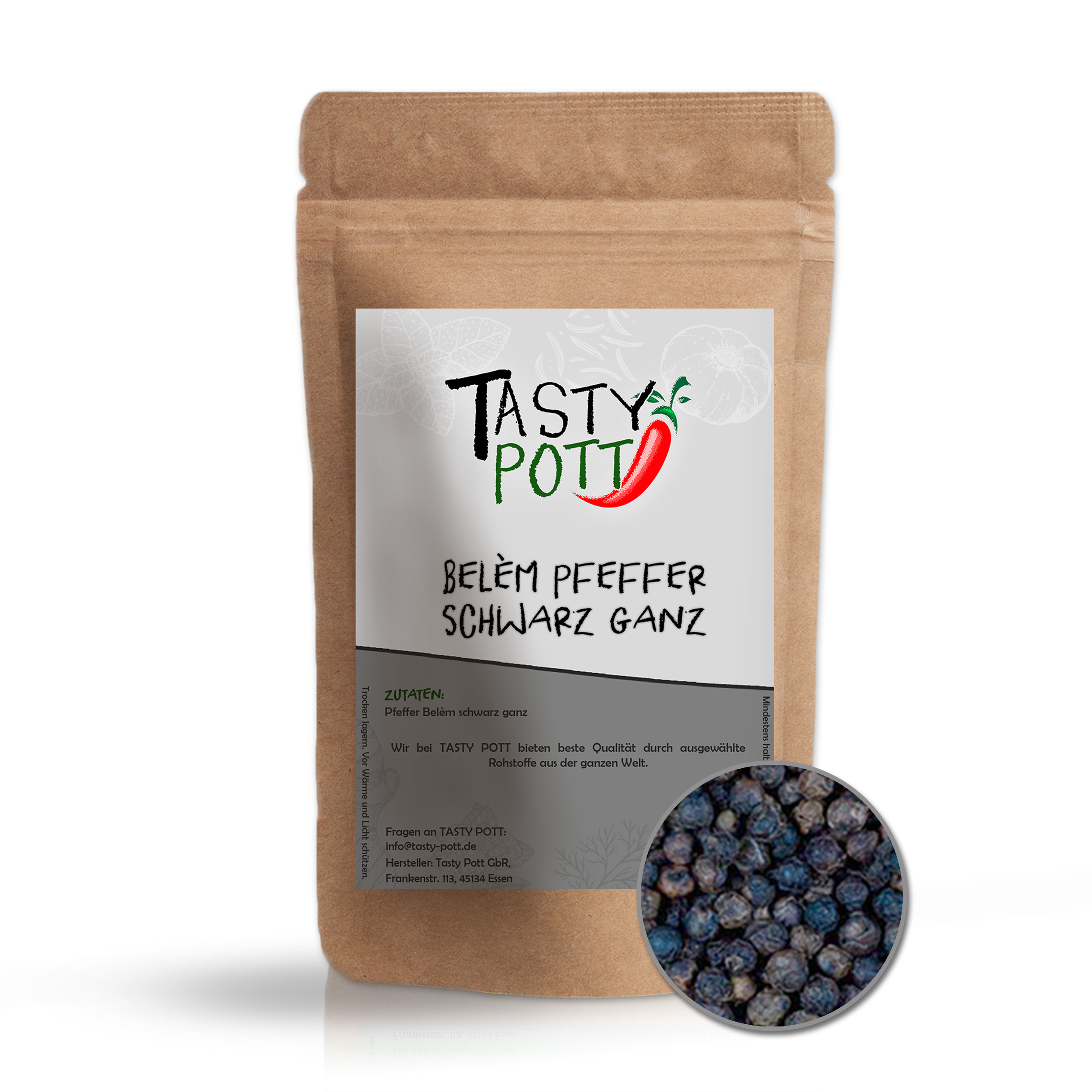 Belem Pfeffer schwarz ganz - Belem-Pfeffer - Beutel von Tasty Pott