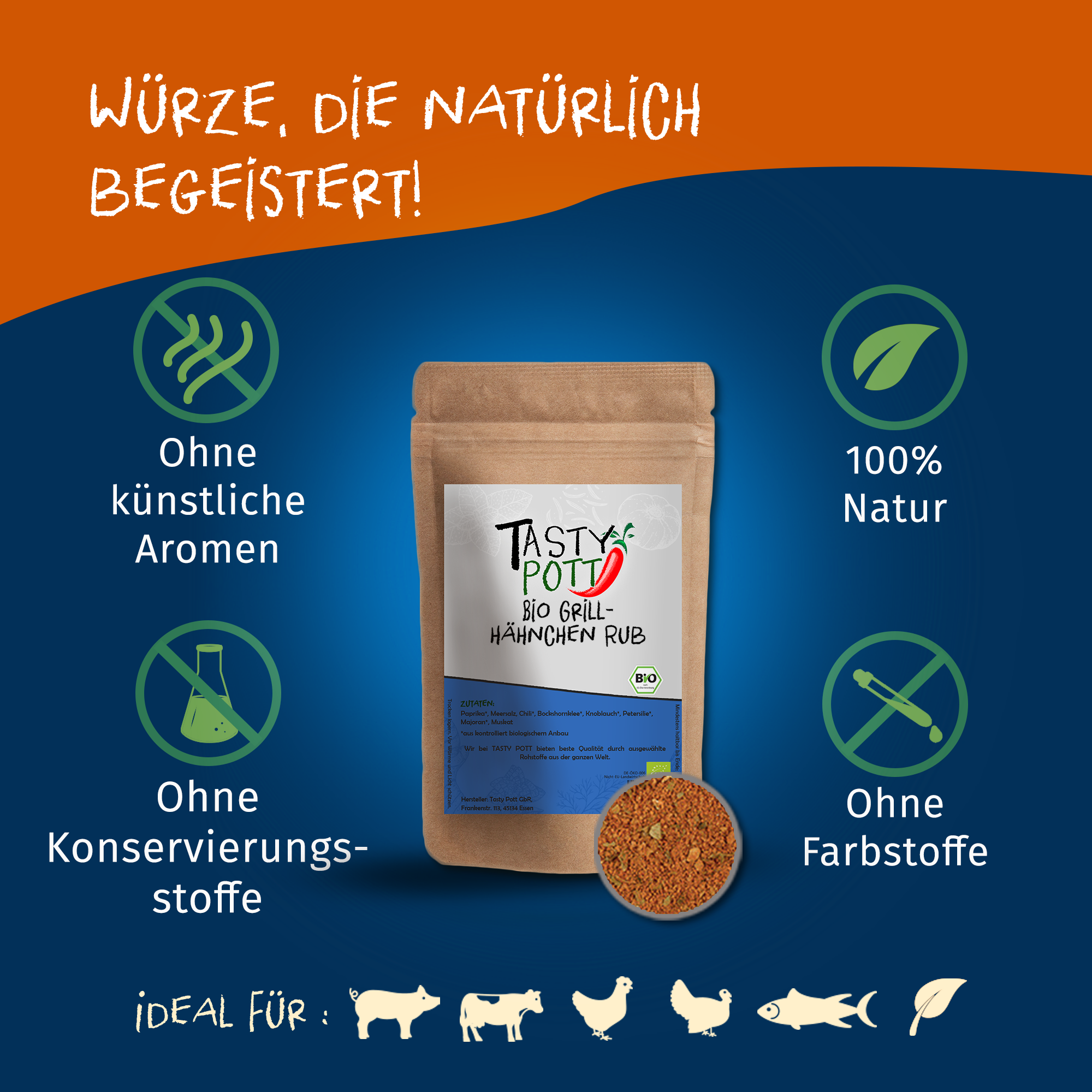 Bio Grillhähnchen Rub 100g
