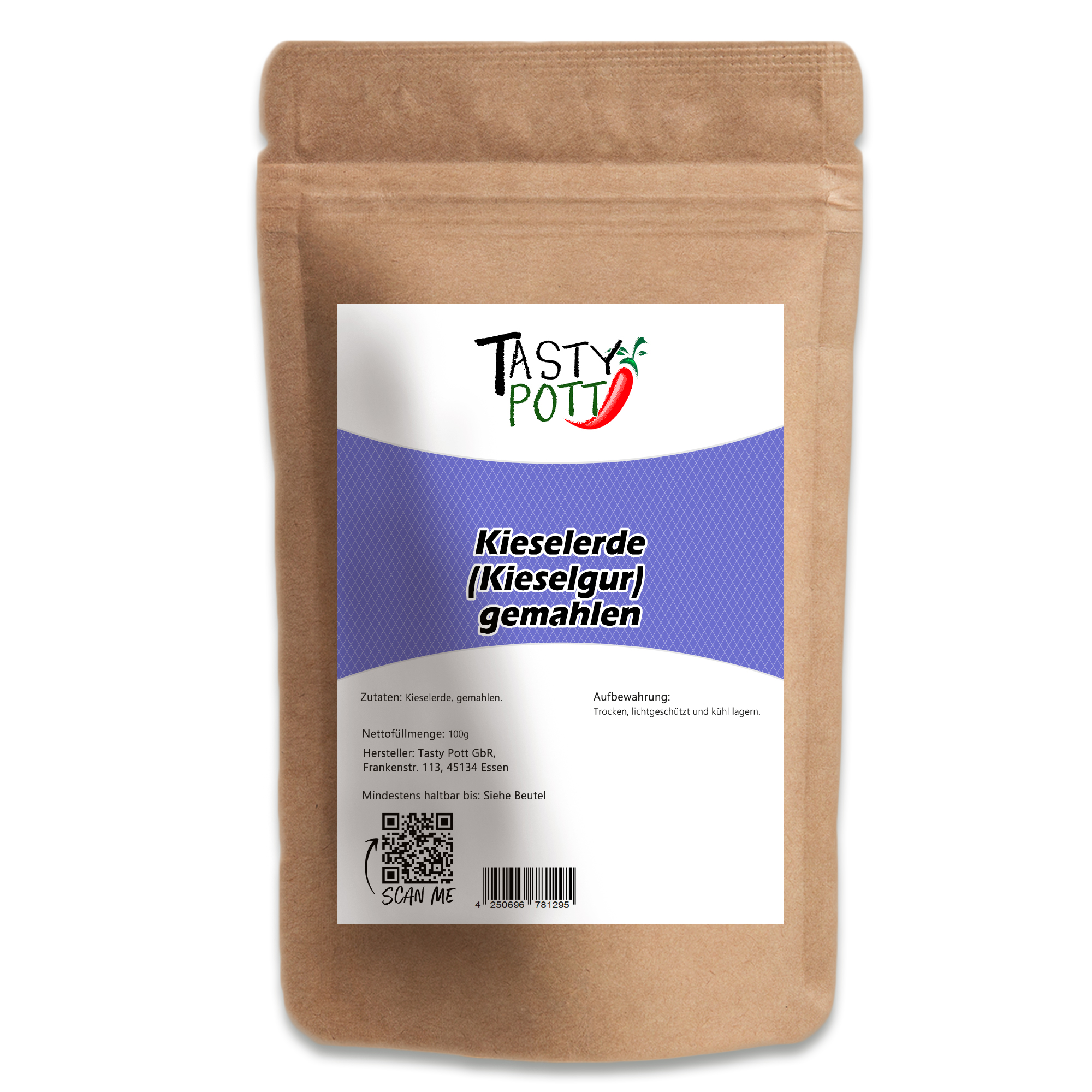 Tasty Pott Kieselgur (Diatomeen) – Natürliches Silizium-Mineral für Küche, Haushalt und Pflege 100g 
