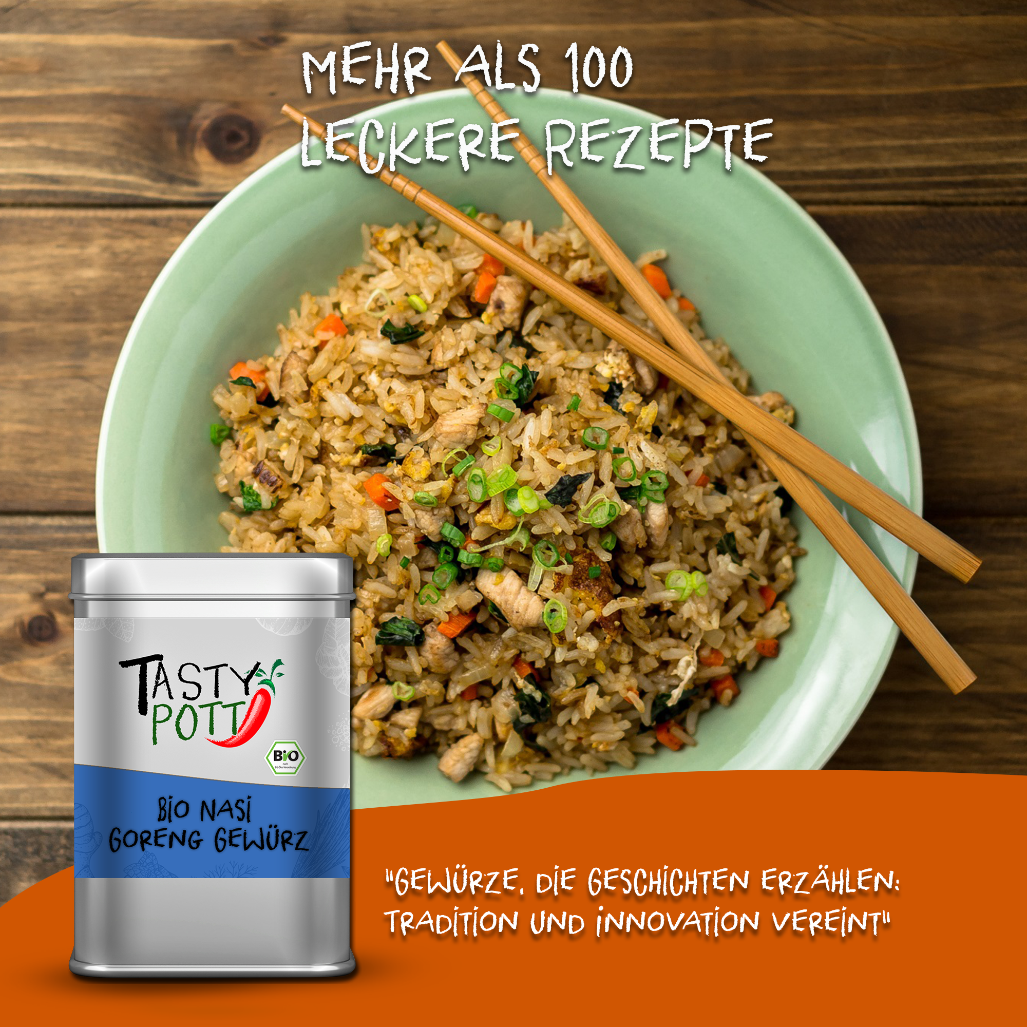 Bio Nasi Goreng - Gewürzmischung - 40g Dose von Tasty Pott