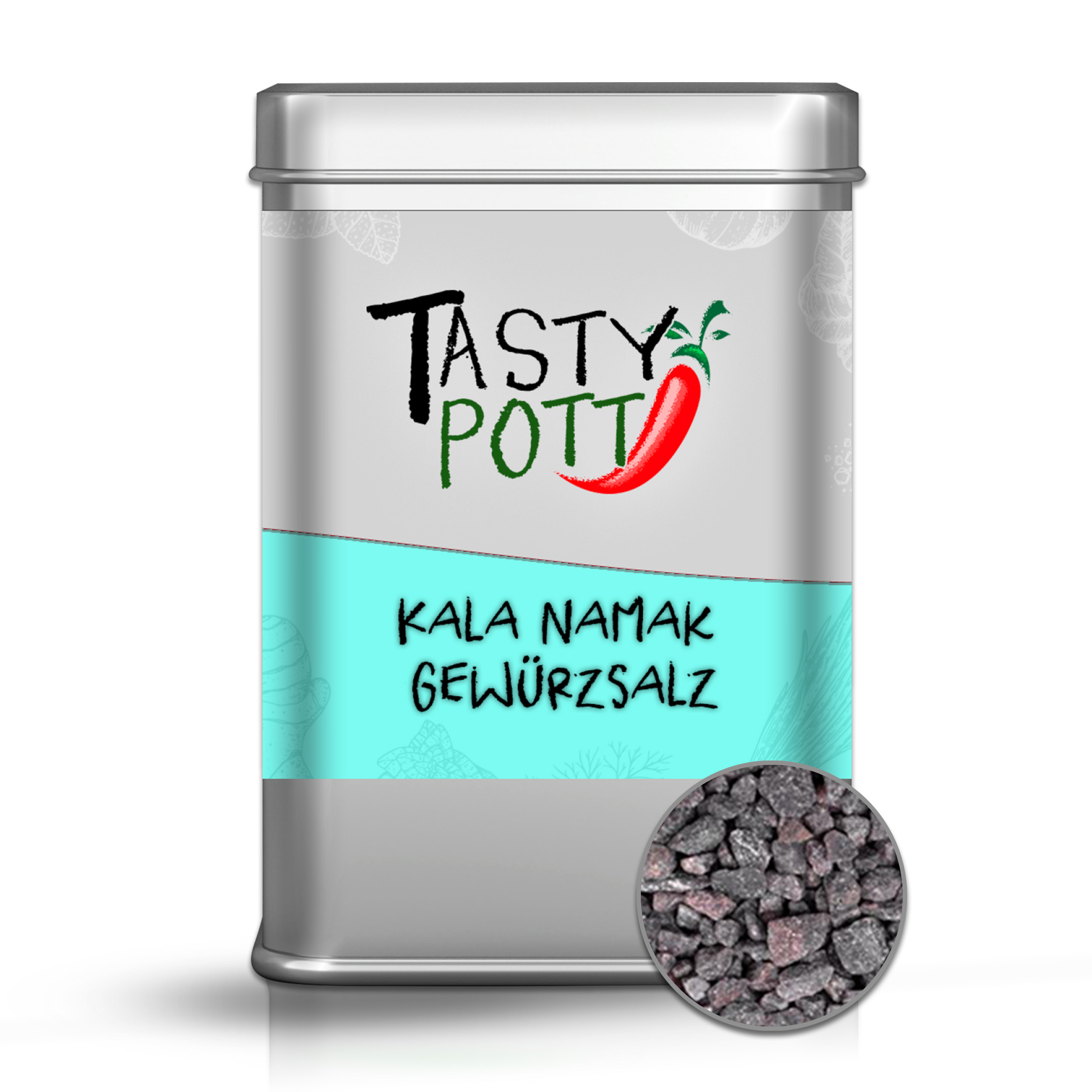 Kala Namak Salz - Indisches Schwarzsalz - 100g Dose Tasty Pott 
