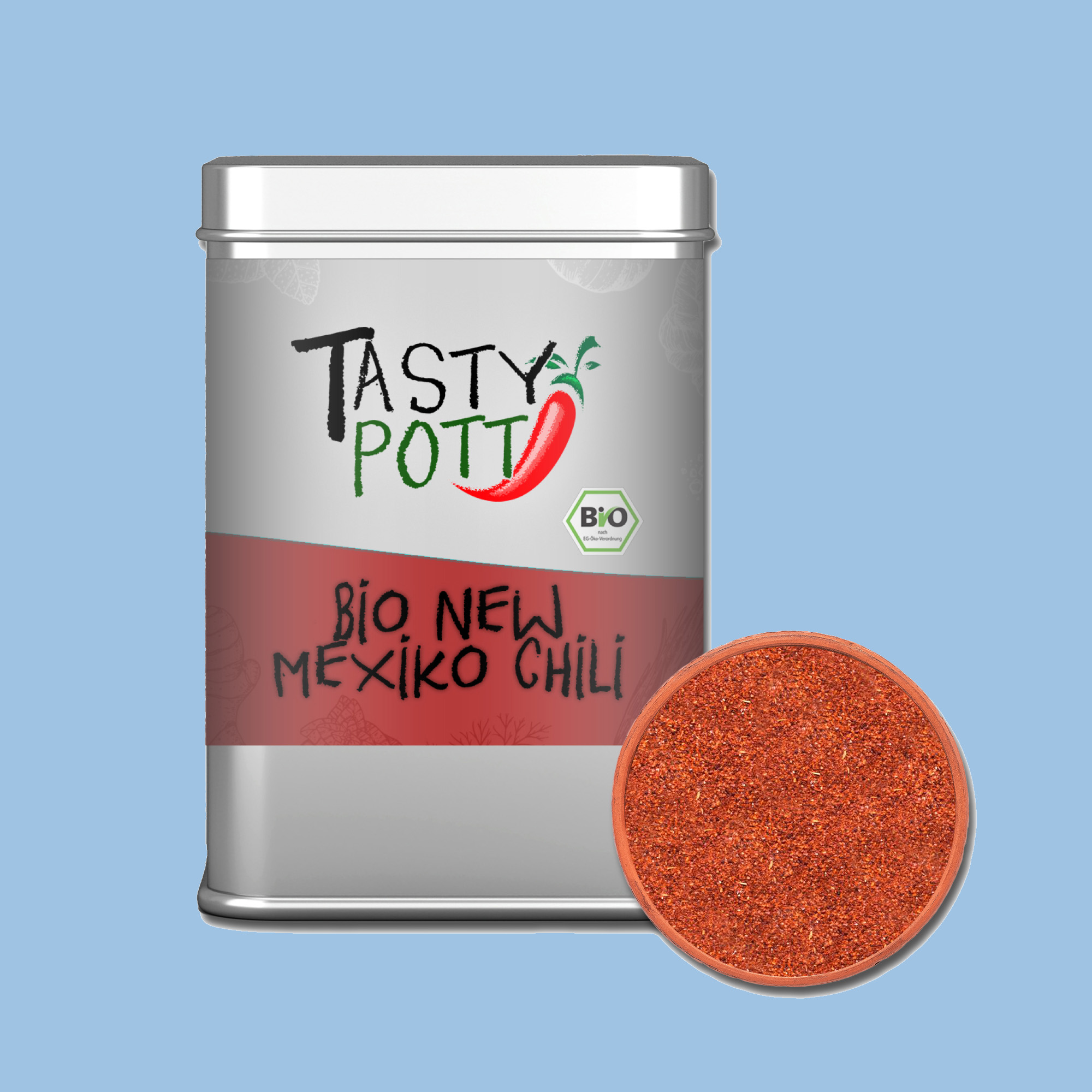 New Mexiko Chili Pulver - Bio New Mexico Chili - 80g Dose Tasty Pott