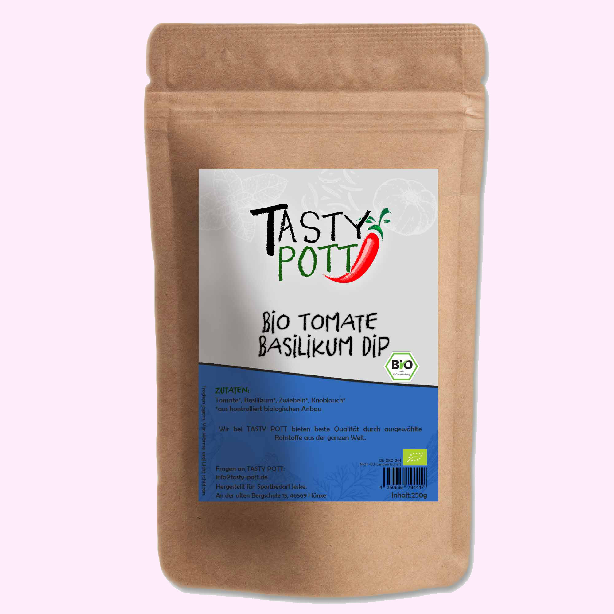 Tomate Basilikum Dip | Bio Kräutermischung | 30g Tasty Pott  