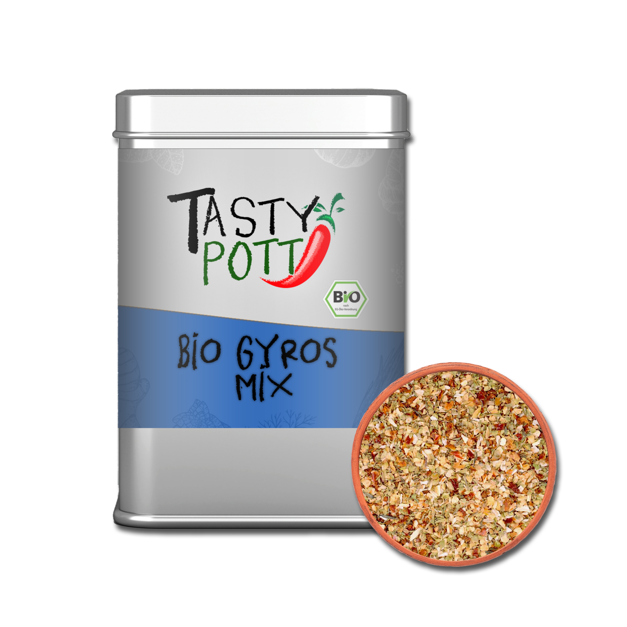 Bio Gyros Gewürz - Bio Gewürzmischung - 80g Dose von Tasty Pott