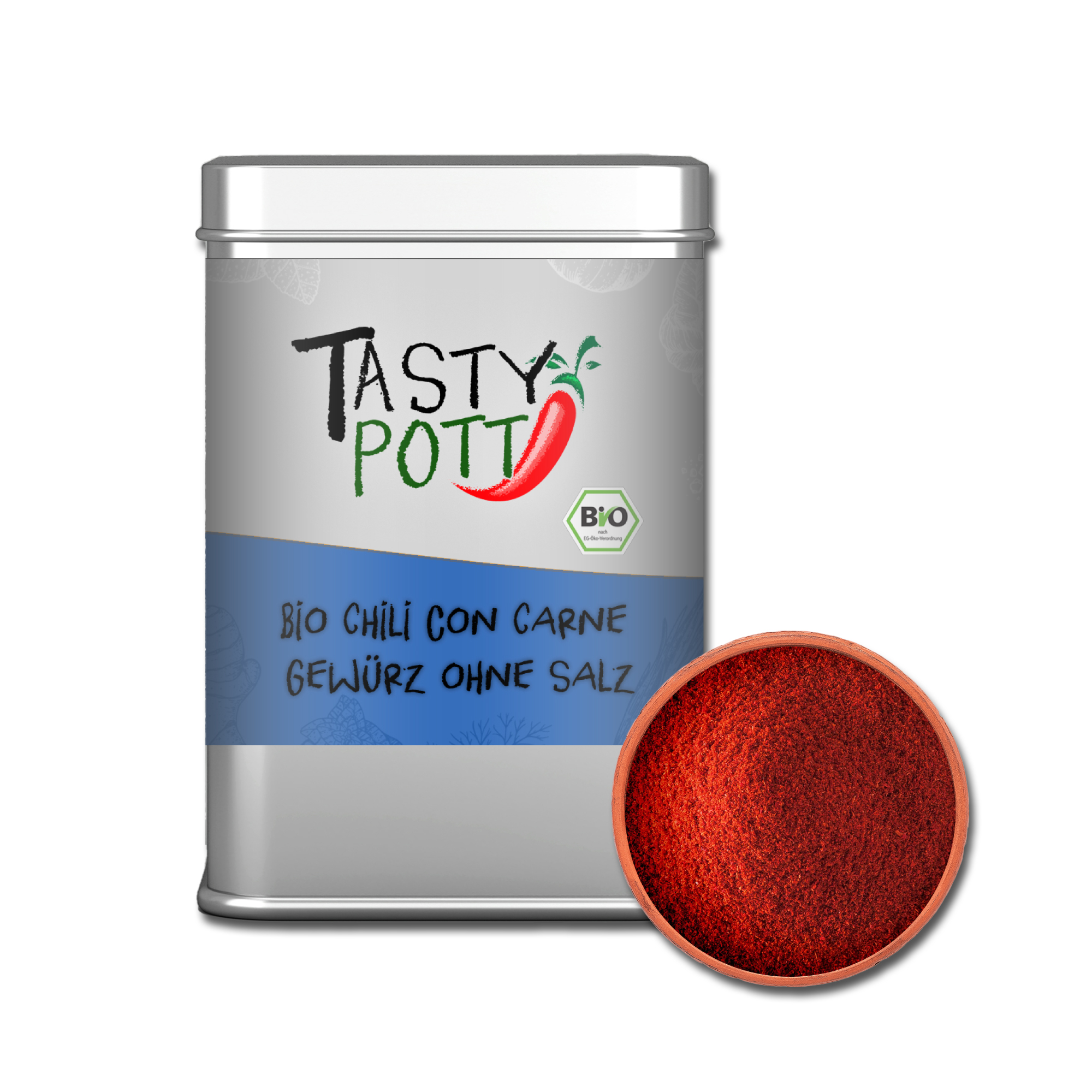 Bio Chili con Carne Gewürz - gemahlene Gewürzmischung - 100g Dose Tasty Pott