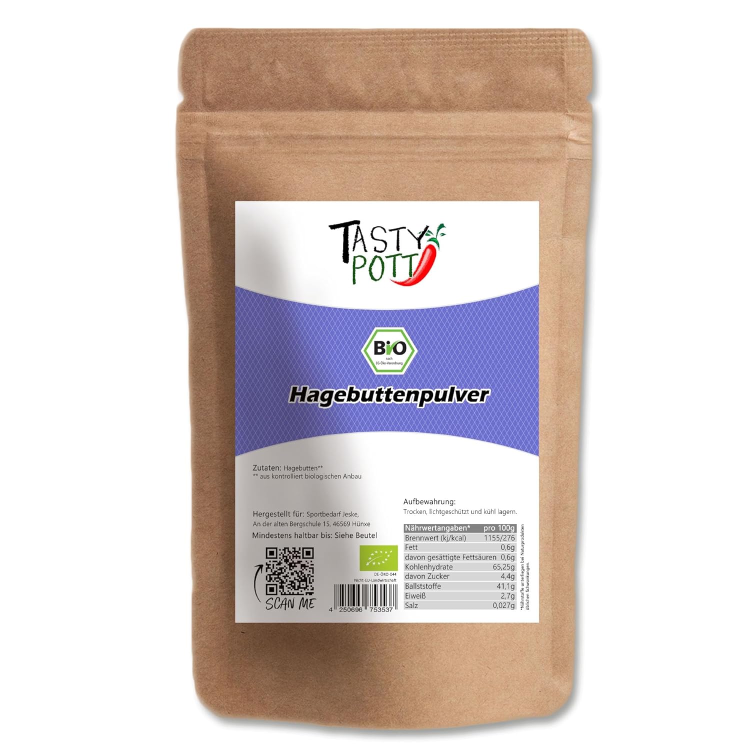 Tasty Pott Bio Hagebuttenpulver 1000g