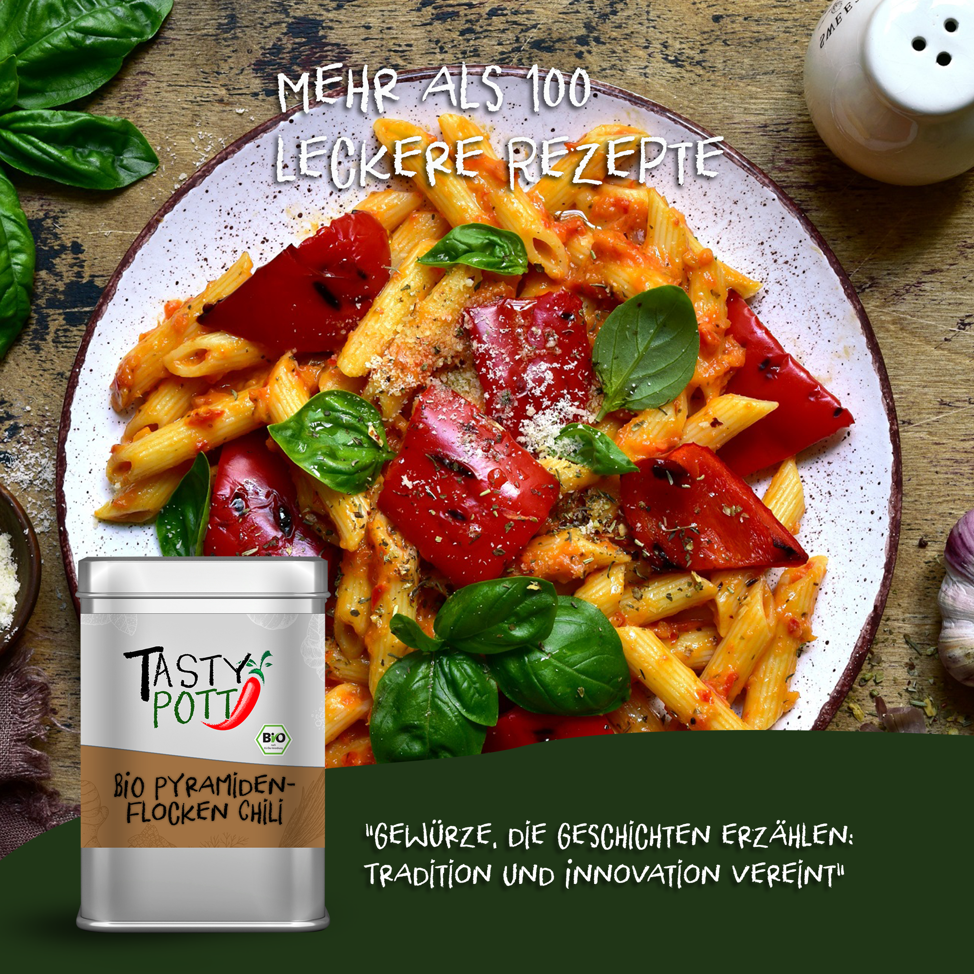 Bio Pyramidenflocken - Chili Salz - 200g Beutel von Tasty Pott