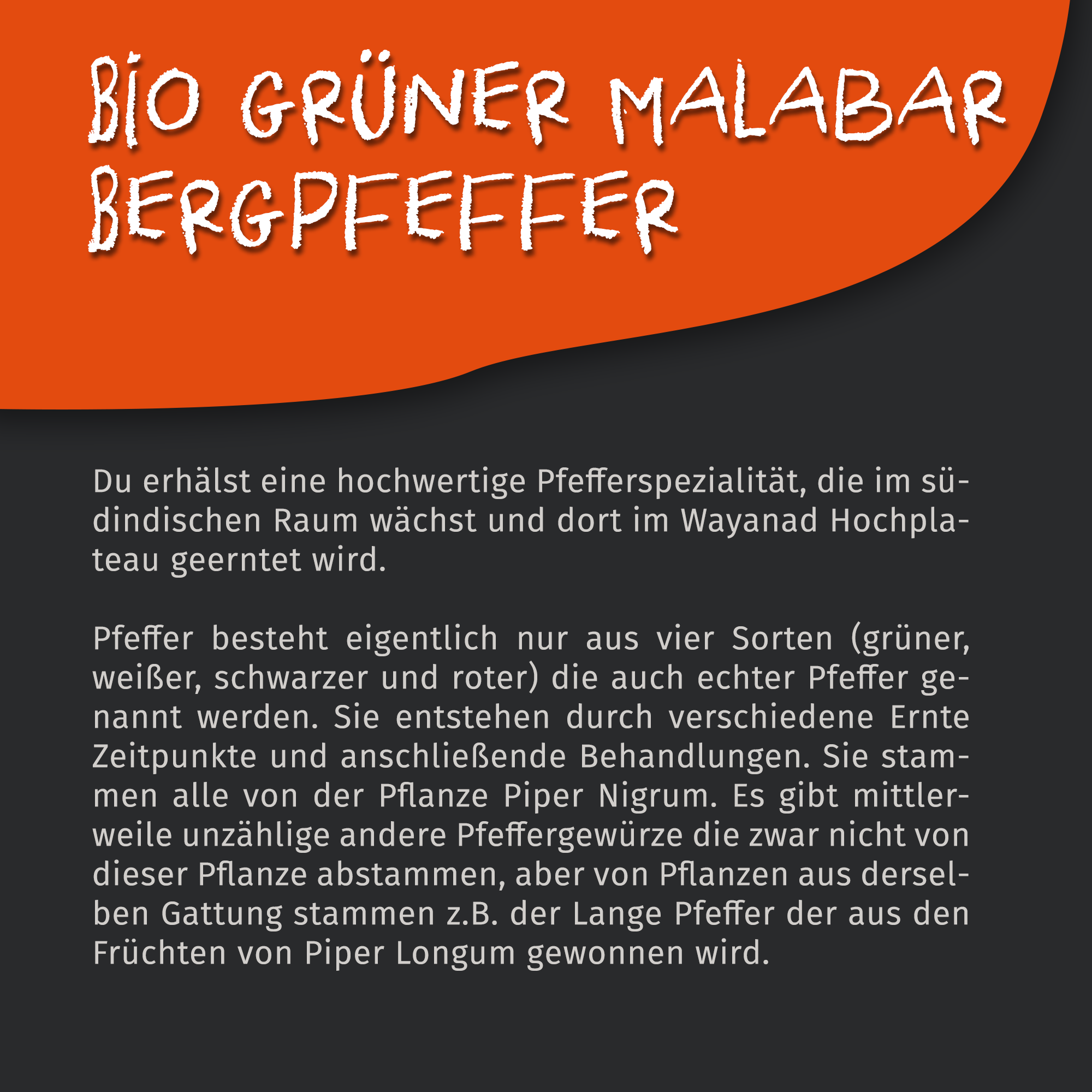 Bio Grüner Pfeffer Malabar 50g