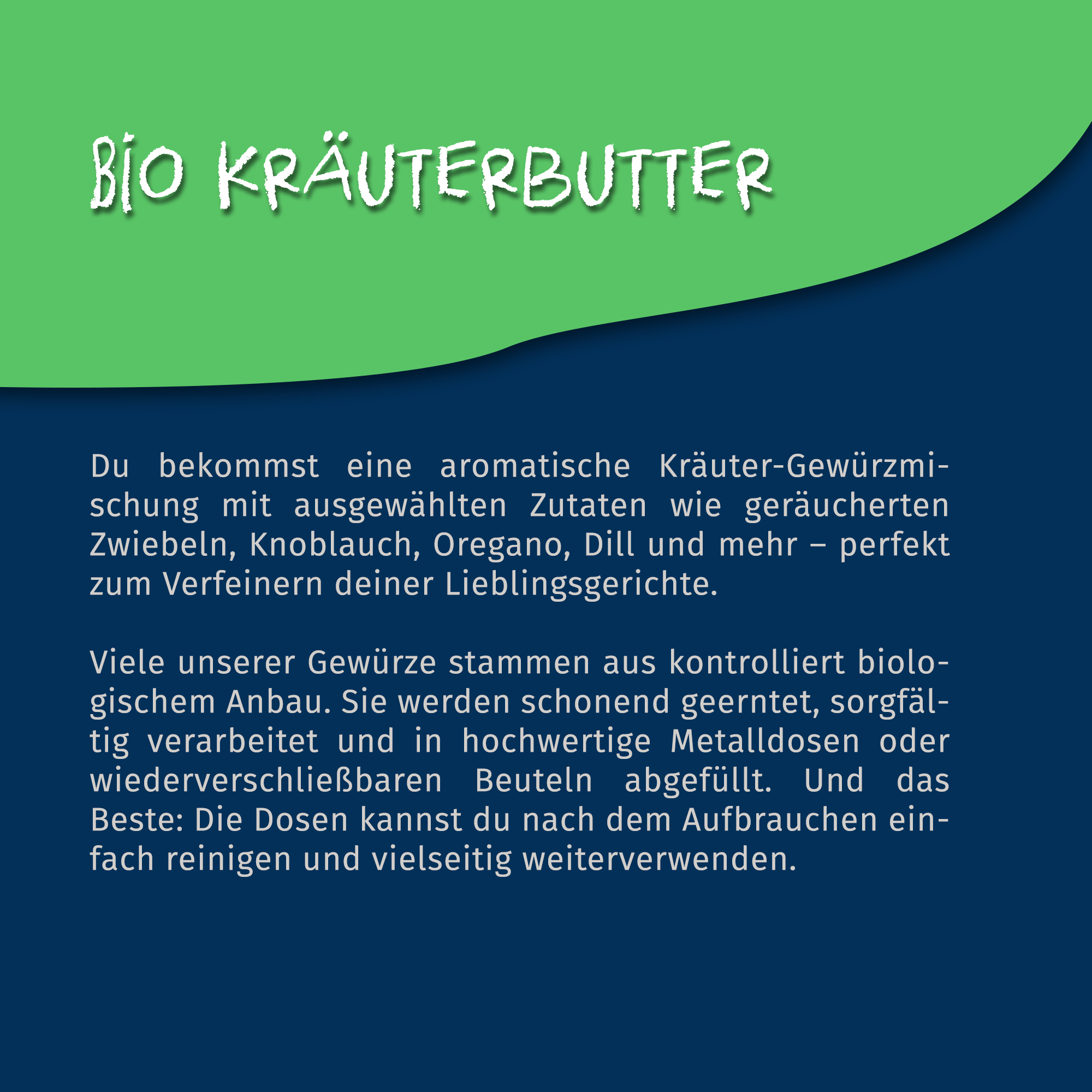 Bio Kräuterbutter Mix - Kräutermischung - 80g Dose von Tasty Pott