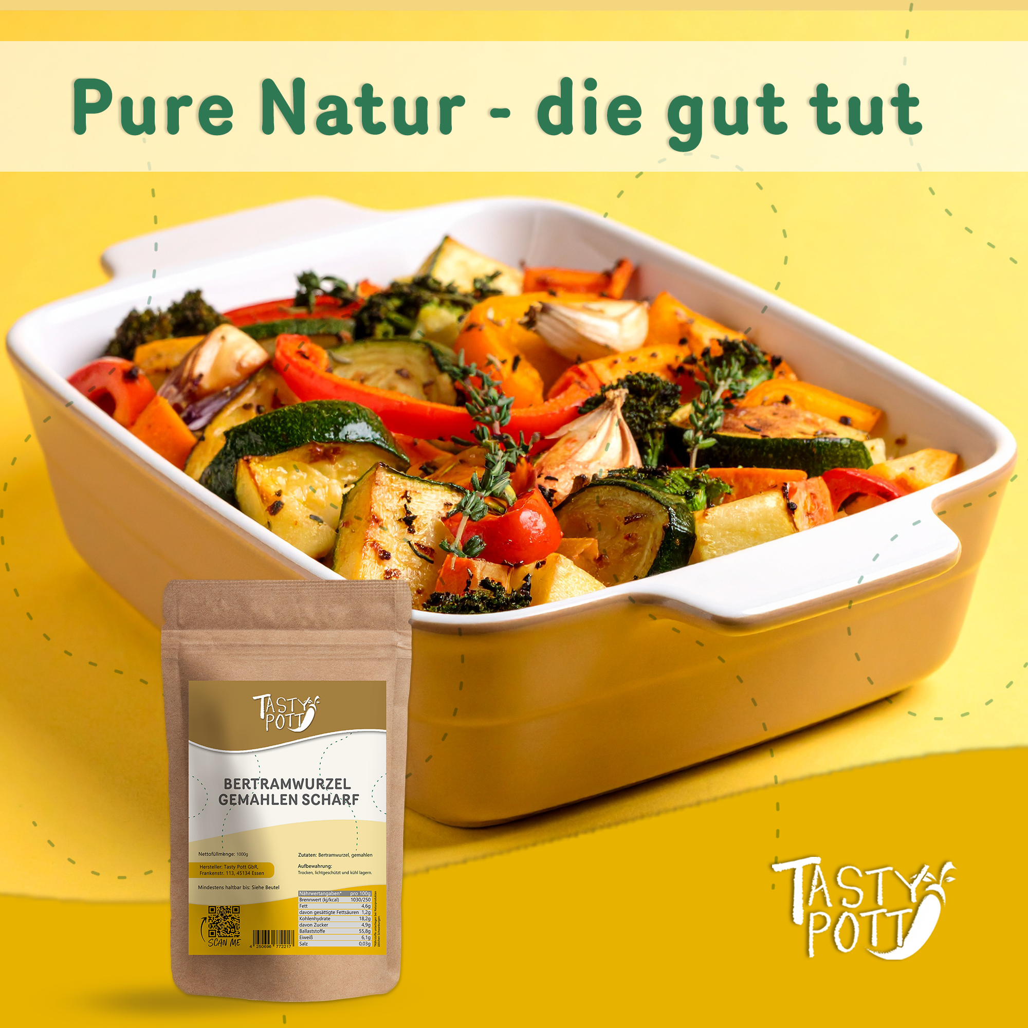 Bertramwurzel gemahlen