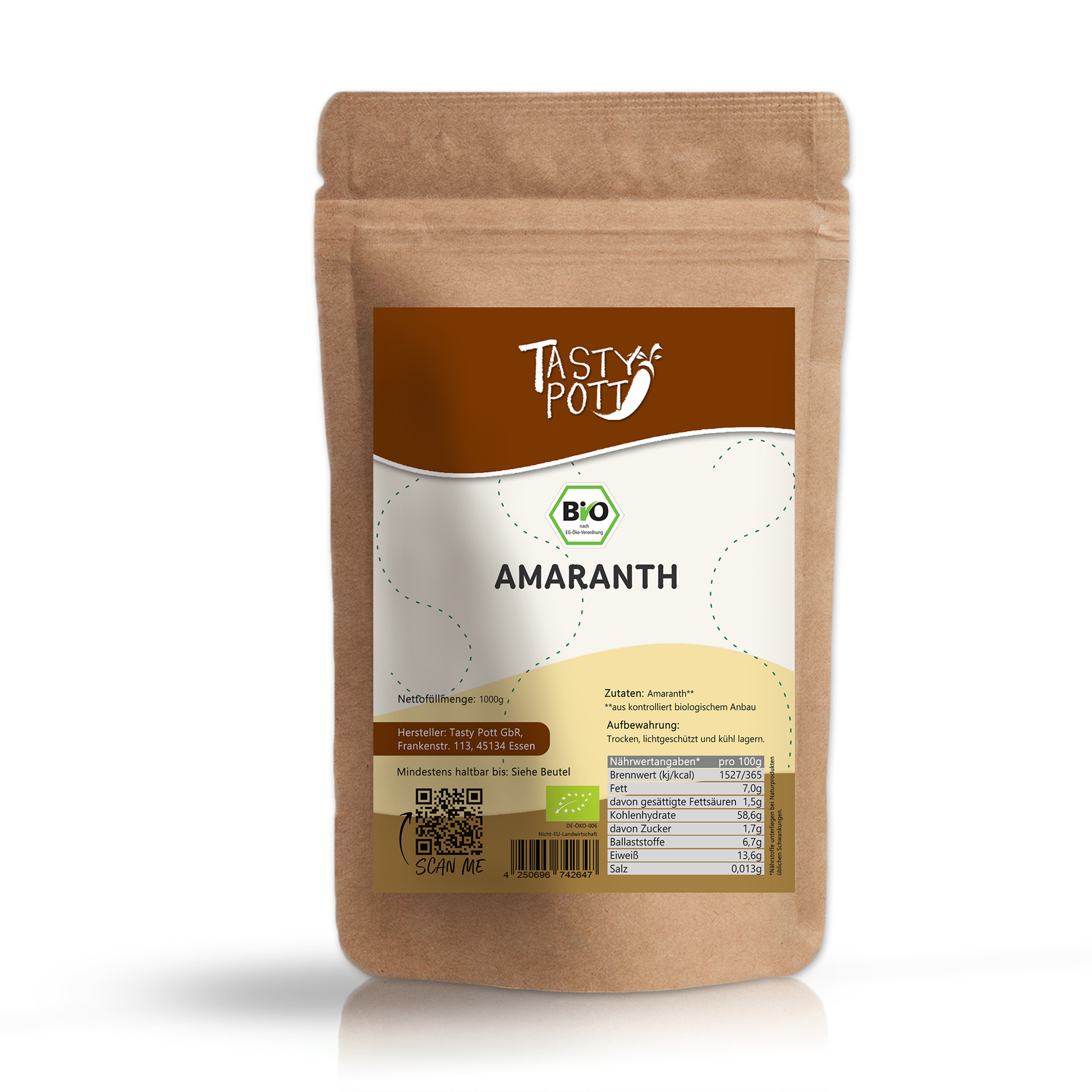 Tasty Pott Bio Amaranth Vollkorn 1Kg