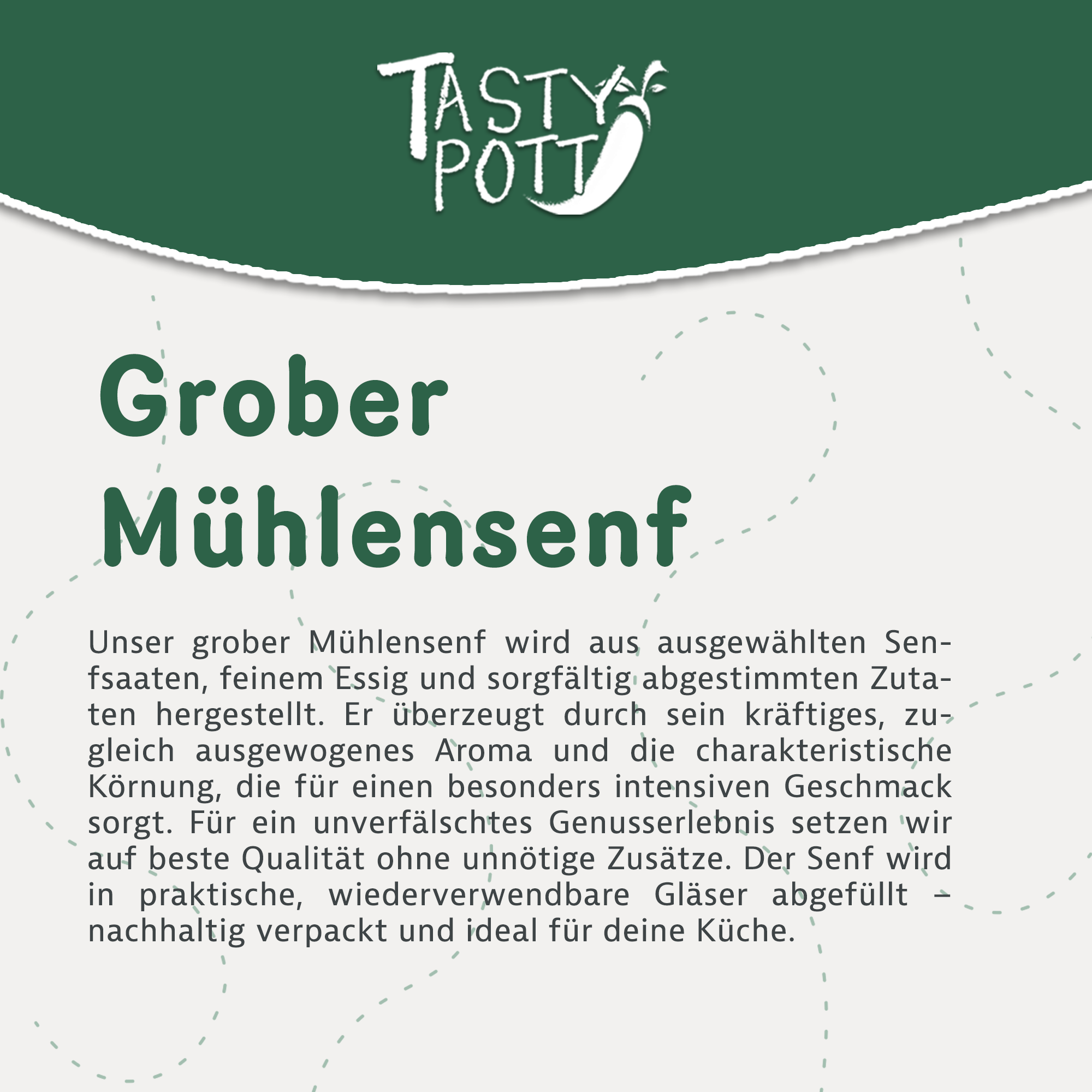 Tasty Pott Senf Auswahl VERSCHIEDENE Sorten