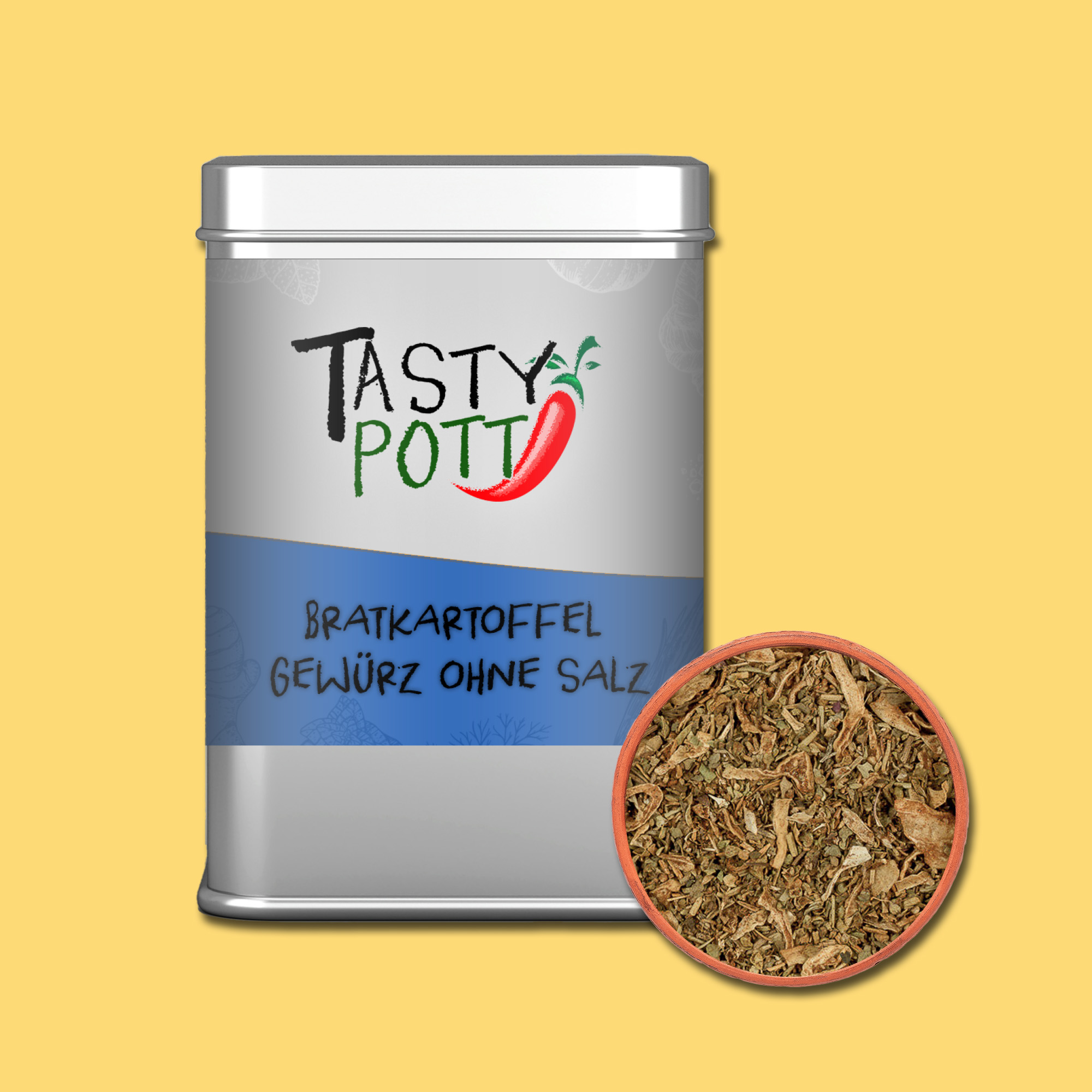 Bratkartoffelgewürz ohne Salz - Dein perfektes Bratkartoffel Gewürz - 50g Dose Tasty Pott 