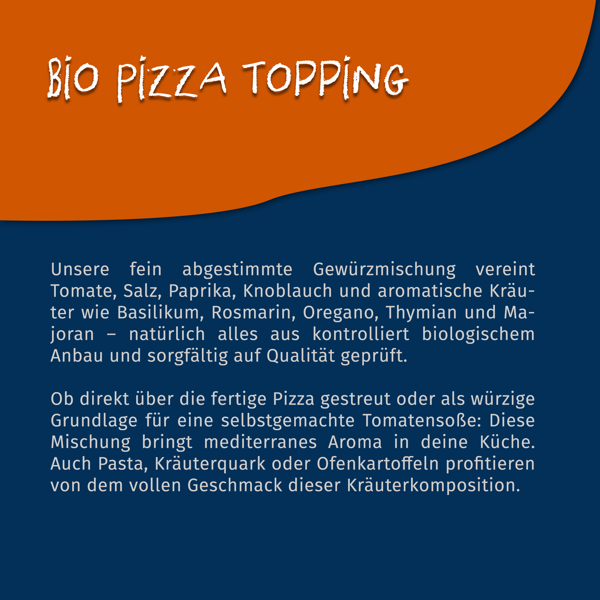 Bio Pizza Topping - Gewürzmischung - 70g Dose von Tasty Pott 