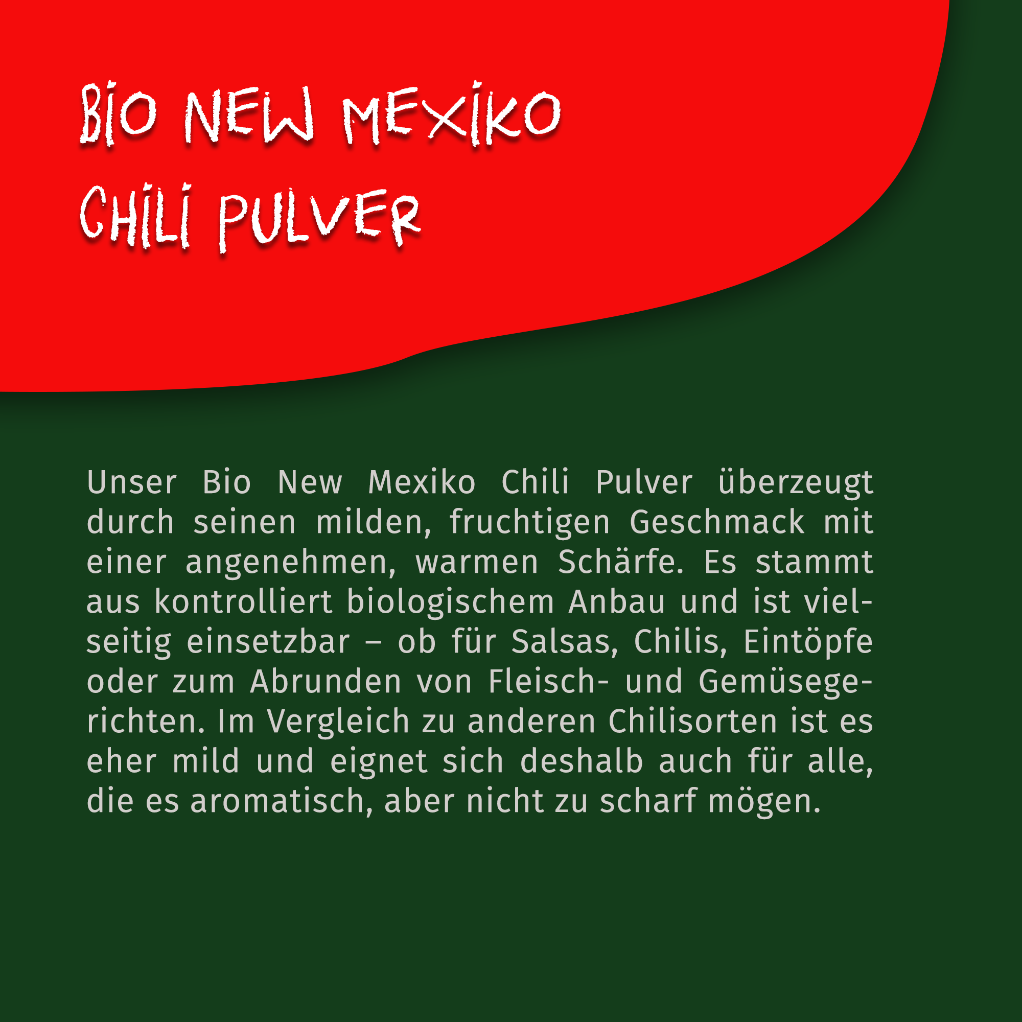 New Mexiko Chili Pulver - Bio New Mexico Chili - 80g Dose Tasty Pott