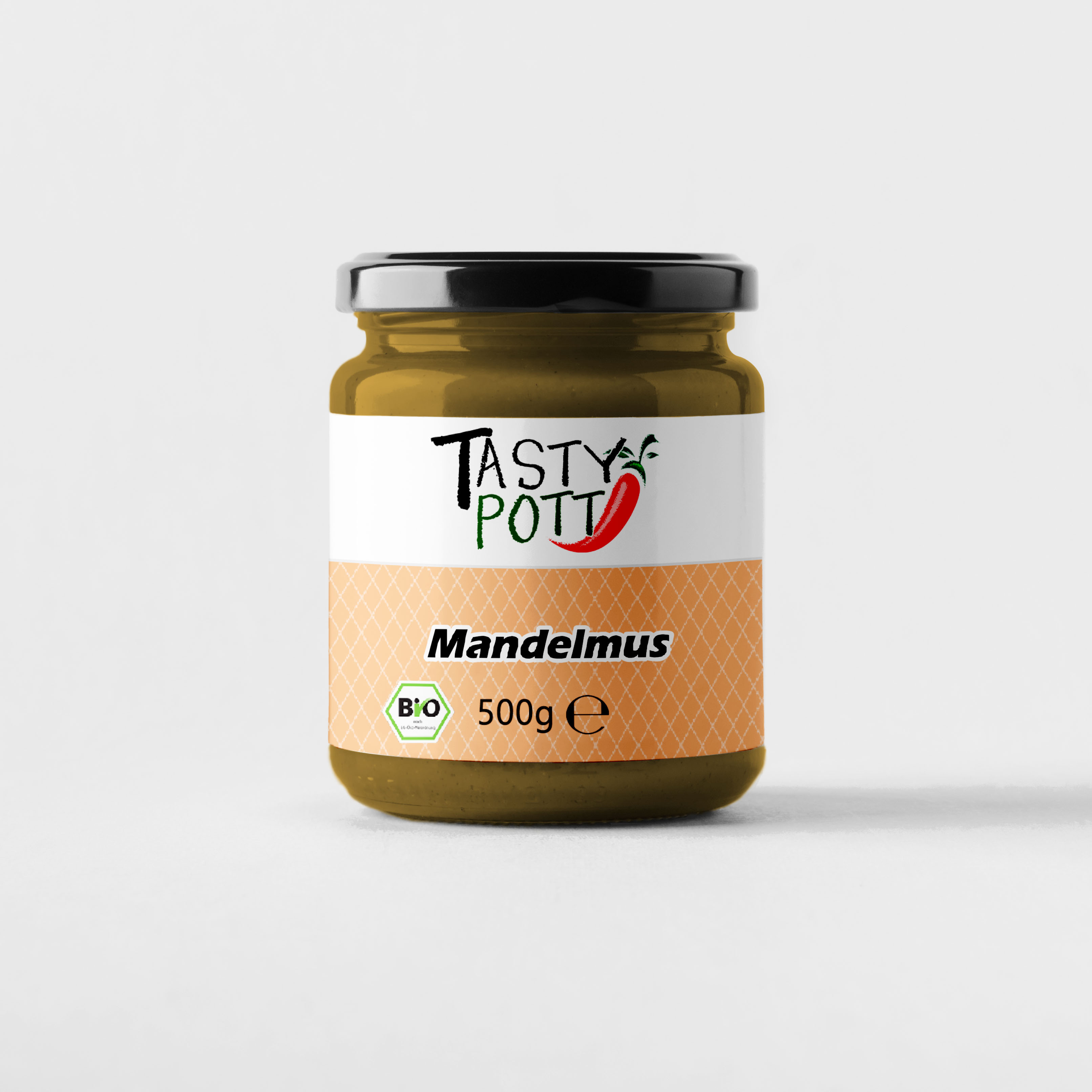 Bio Mandelmus - braunes Mandelmus | 500g Glas Tasty Pott 