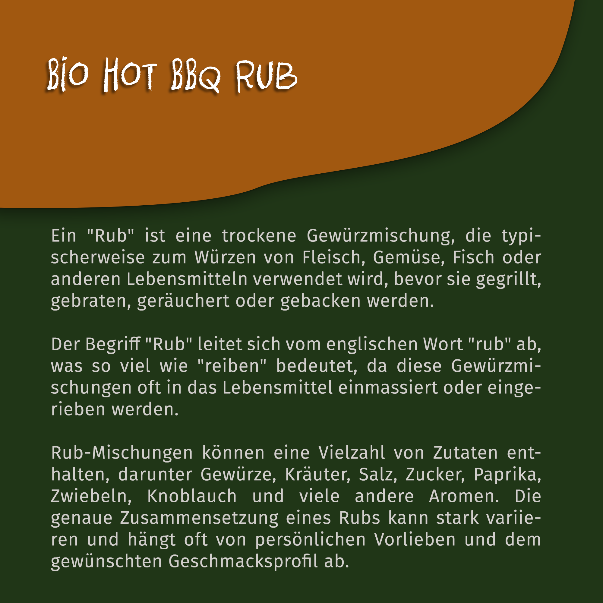 Bio Hot BBQ Rub Grillgewürz - Gewürzmischung - Beutel von Tasty Pott  