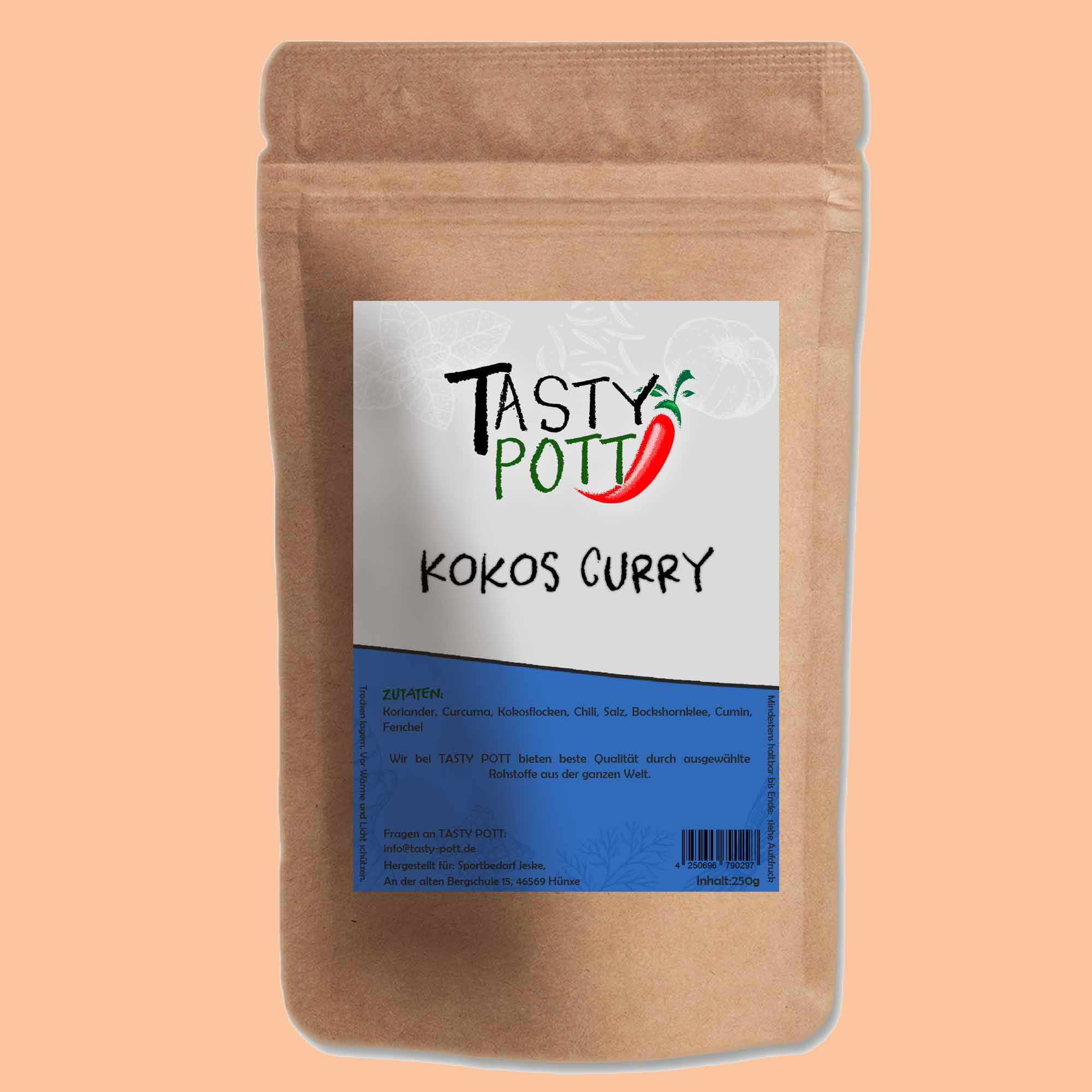 Kokos Curry Gewürz - Beutel von Tasty Pott