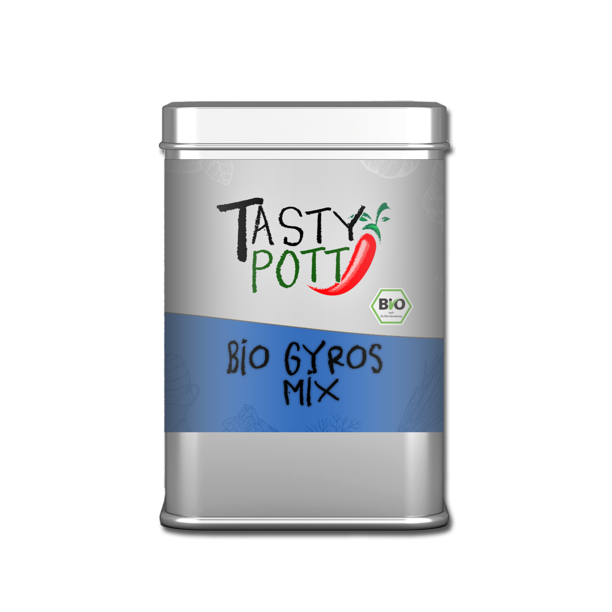 Bio Gyros Gewürz - Bio Gewürzmischung - 80g Dose von Tasty Pott