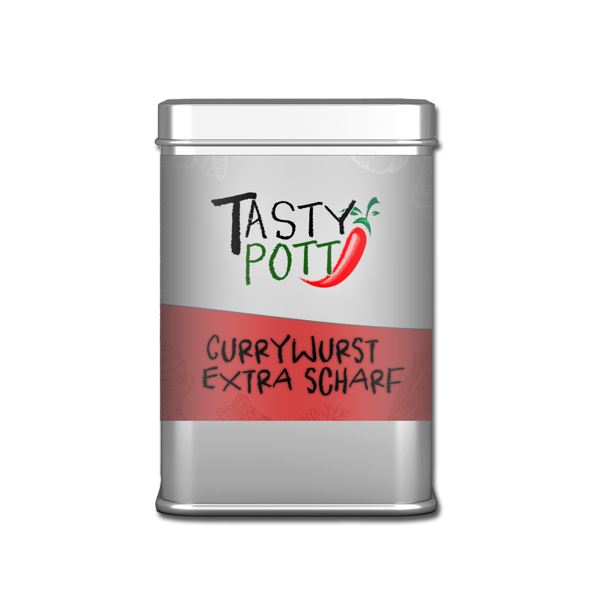 Tasty Pott Currywurst - extra scharf 70g Dose Tasty Pott Currywurst - extra scharf 70g Dose