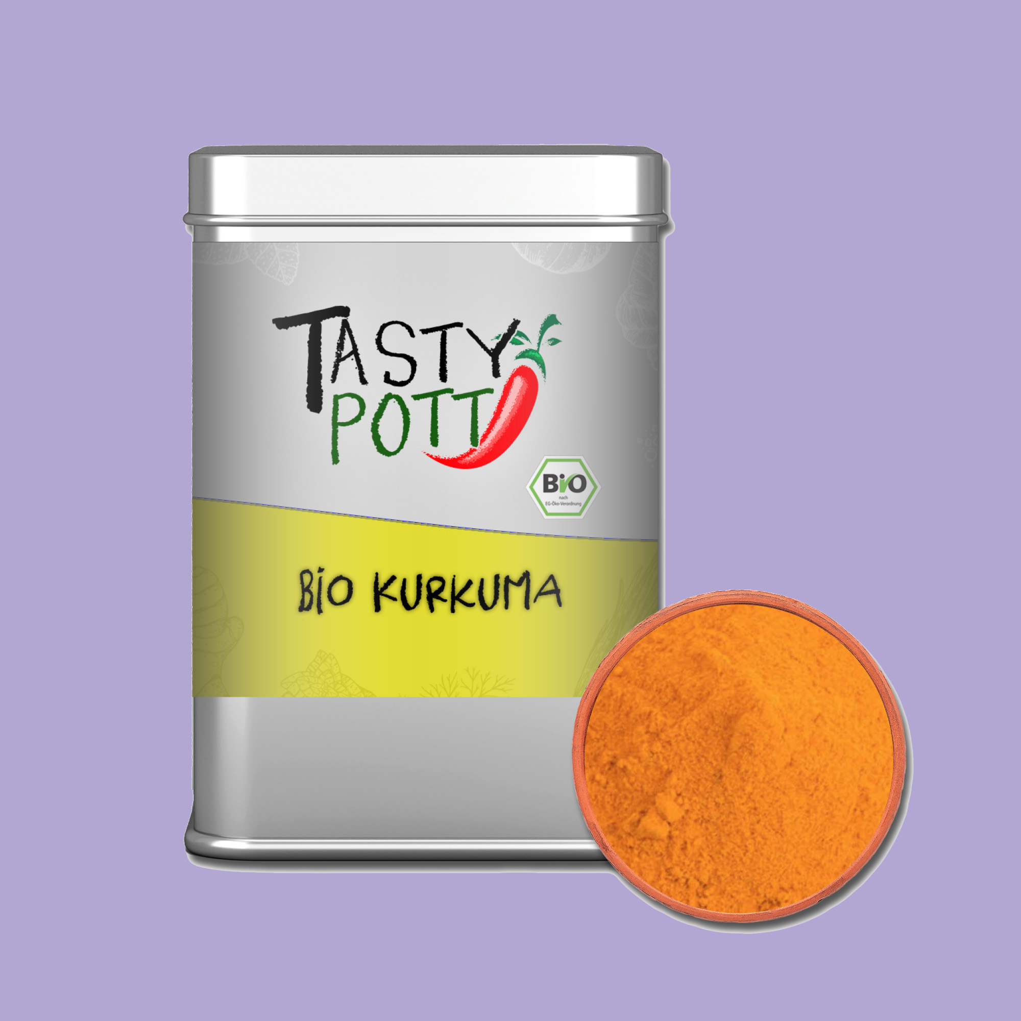 Bio Kurkuma gemahlen - Kurkuma Pulver Bio Qualität - 100g von Tasty Pott