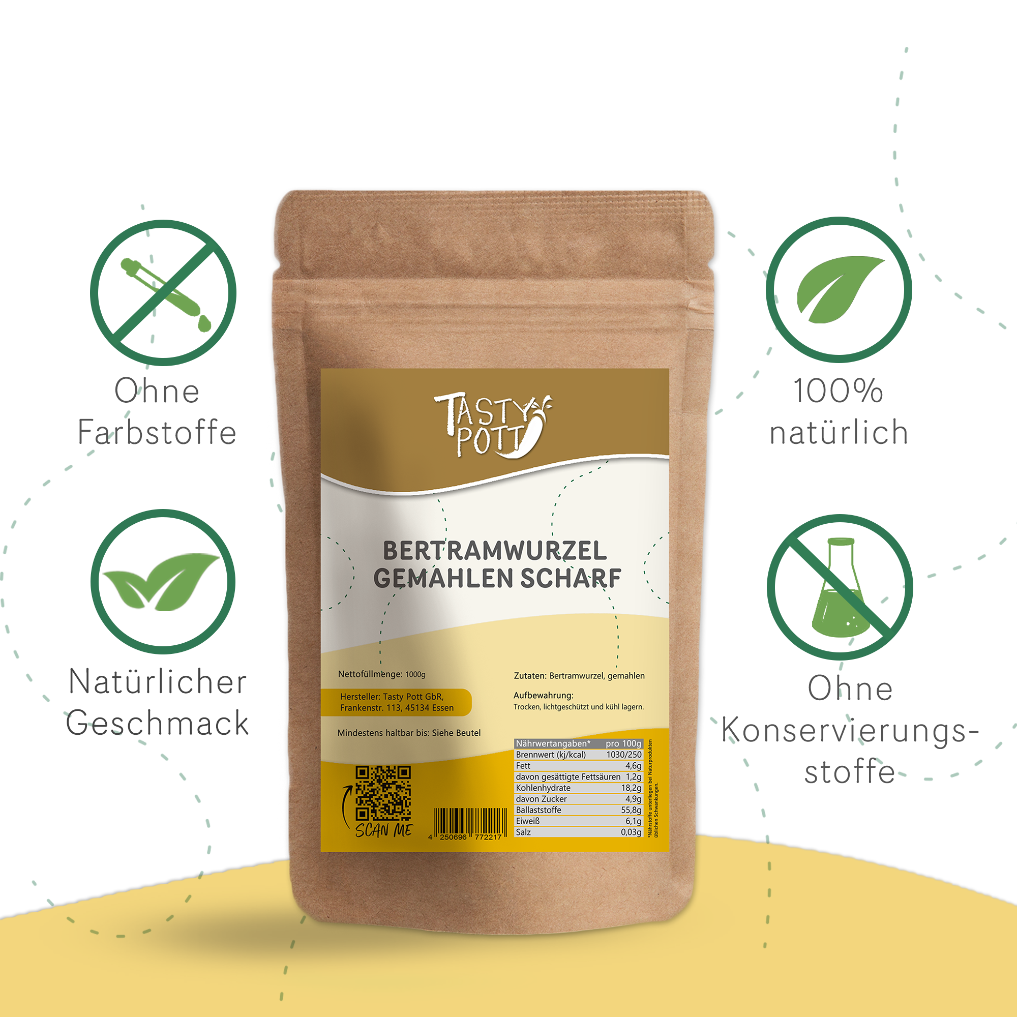 Bertramwurzel gemahlen