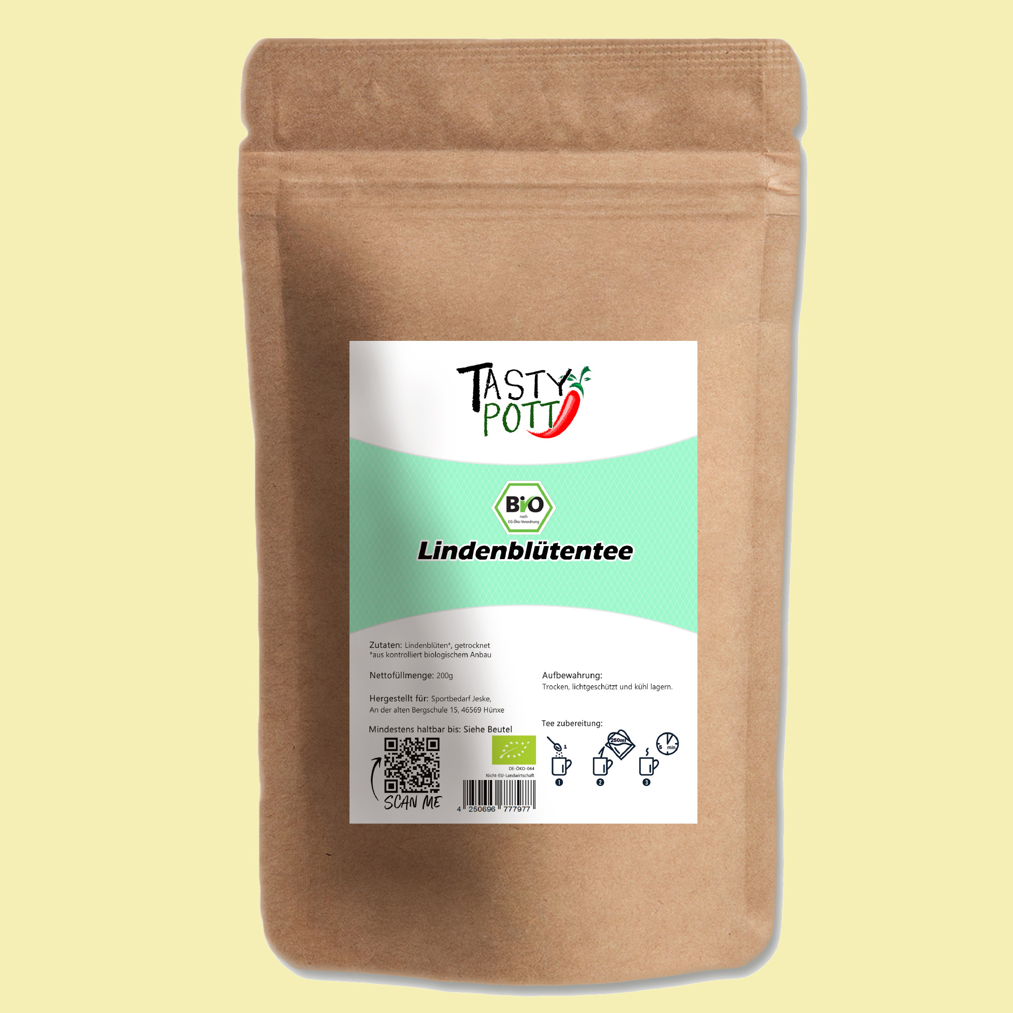Tasty Pott Bio Lindenblütentee 200g Beutel Tasty Pott Bio Lindenblütentee 200g Beutel