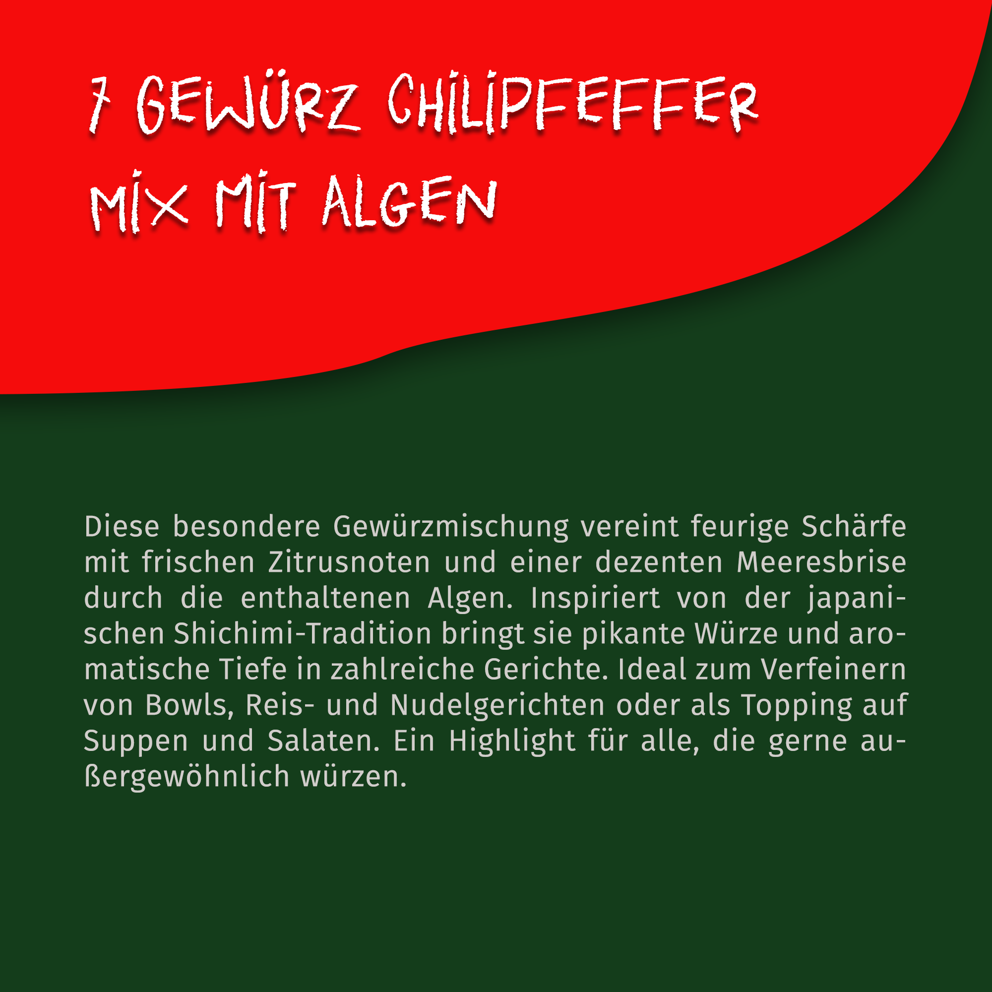 7 Gewürz Chilipfeffer mit Algen 30g