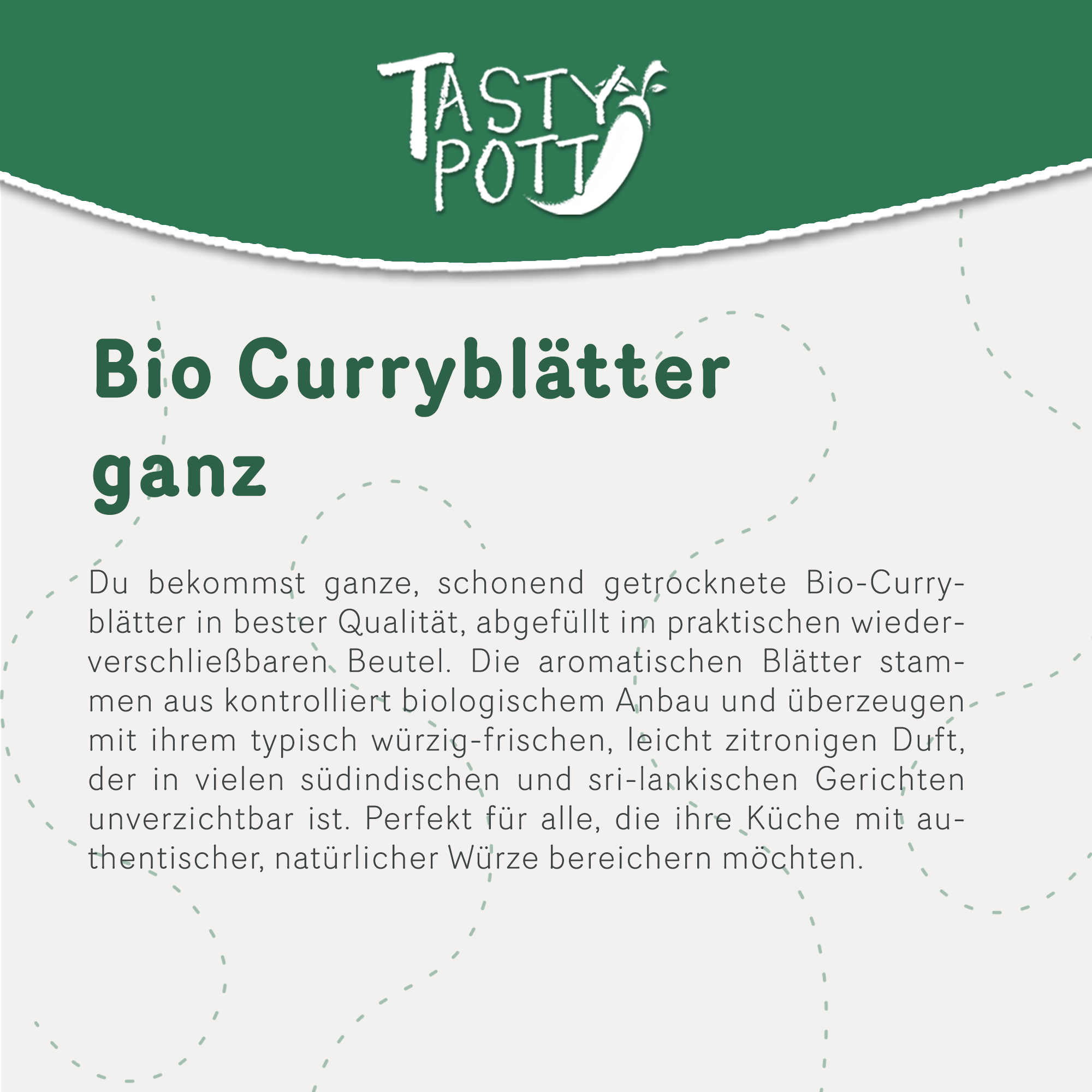 Bio Curryblätter ganz & getrocknet 60g