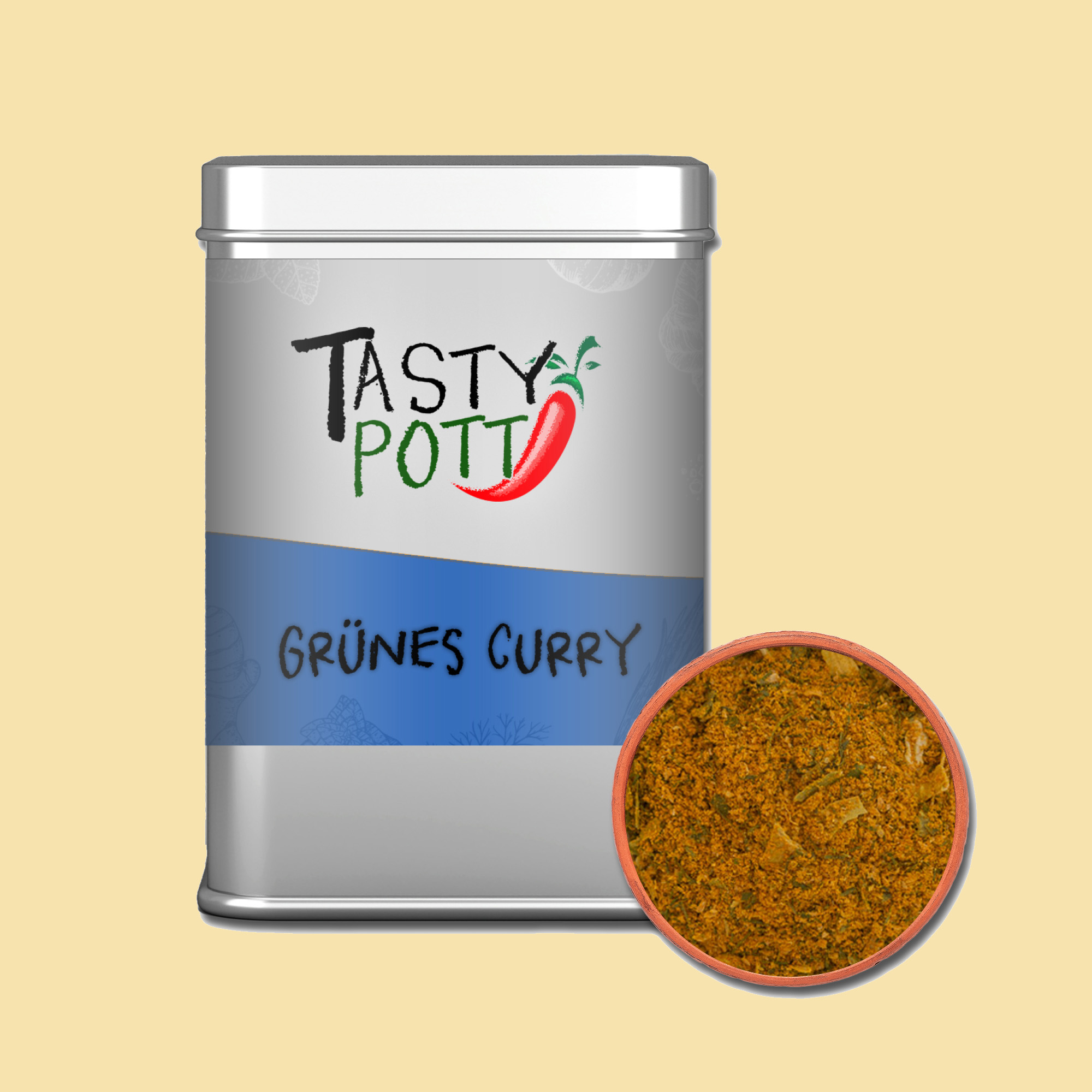 Grünes Curry Gewürz - Thai Curry | 60g Dose Tasty Pott Grünes Curry Gewürz - Thai Curry | 60g Dose Tasty Pott