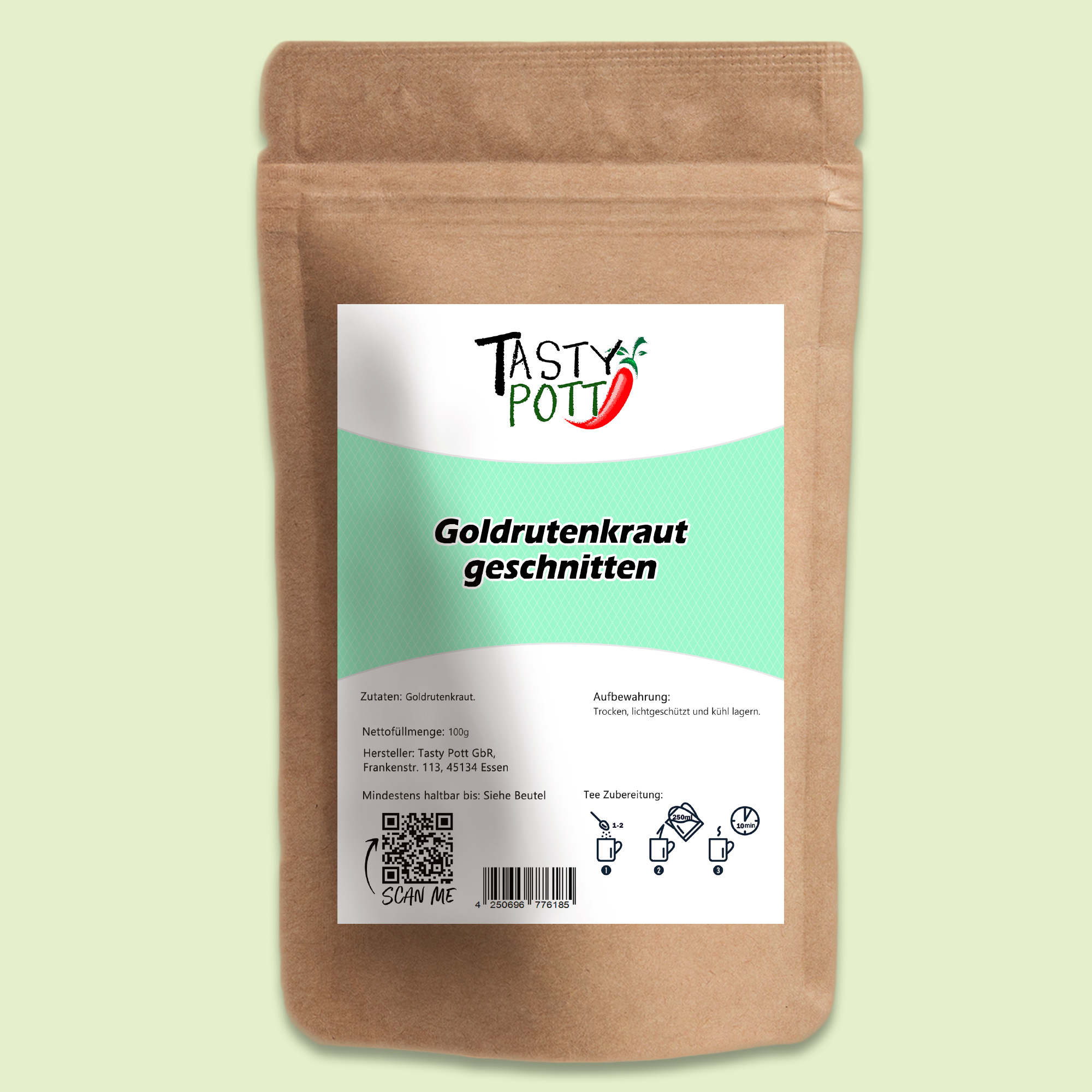 Tasty Pott Goldrutenkraut getrocknet & geschnitten – natürlicher Kräutertee & vielseitige Küche 250g