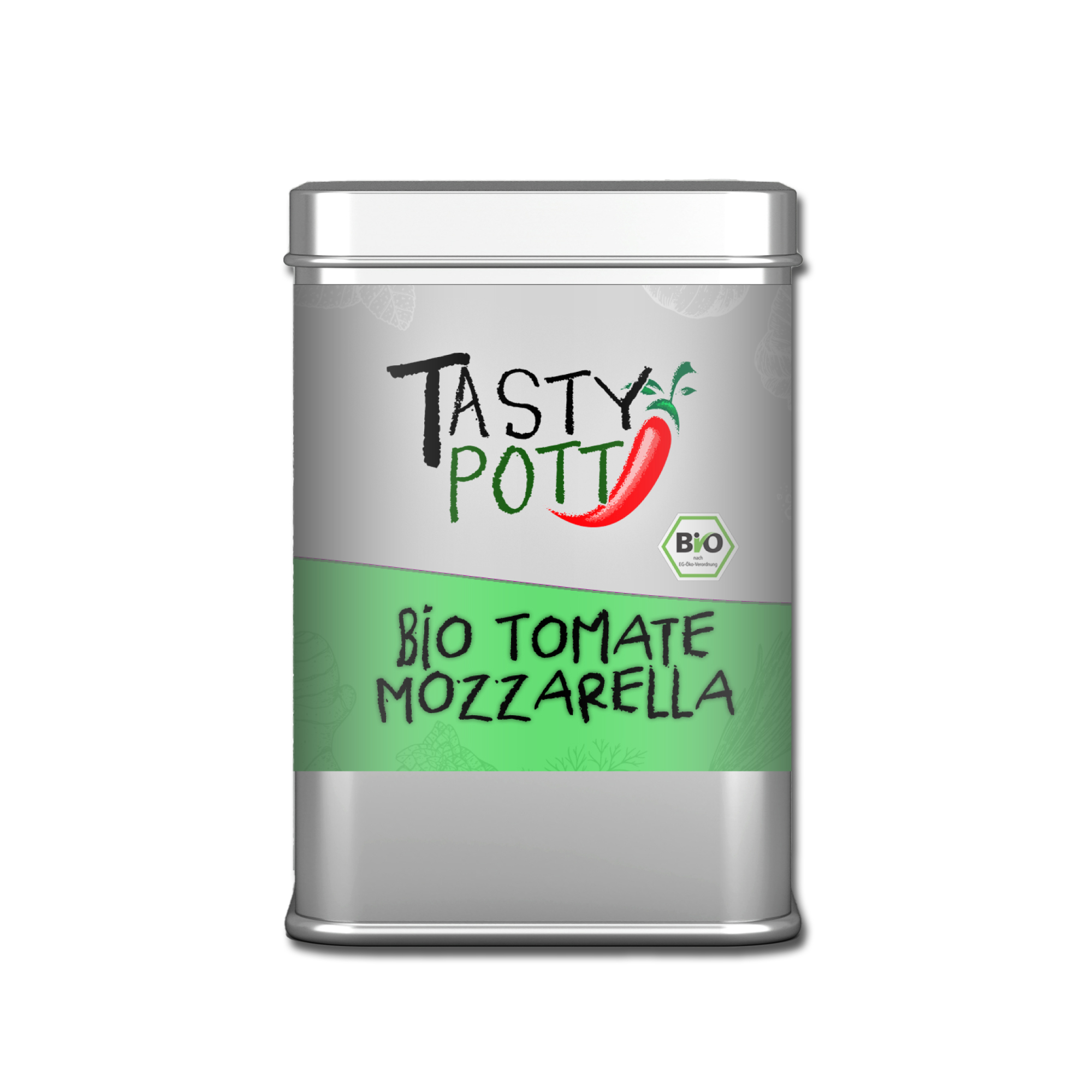 Bio Tomate Mozzarella Würze - Bio Kräutermischungen - 80g Dose von Tasty Pott