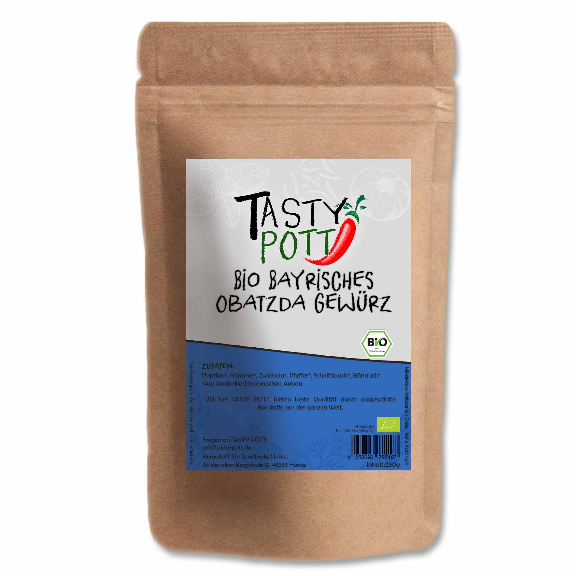 Tasty Pott Bio Bayrisches Obatzda Gewürz Gewürzmischung 30g Nachfüllbeutel