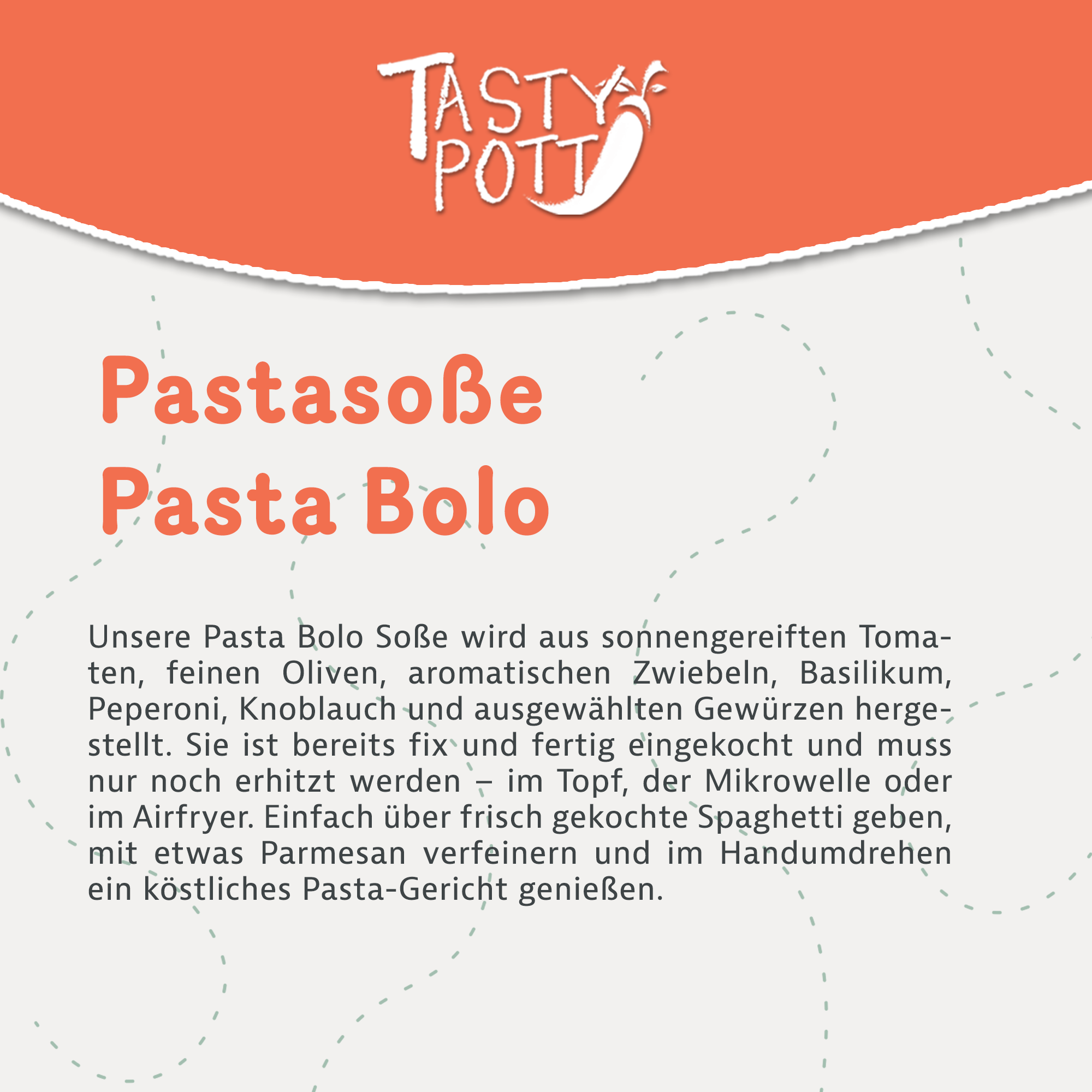 Tasty Pott Pasta Bolo Pastasoße 300g Glas